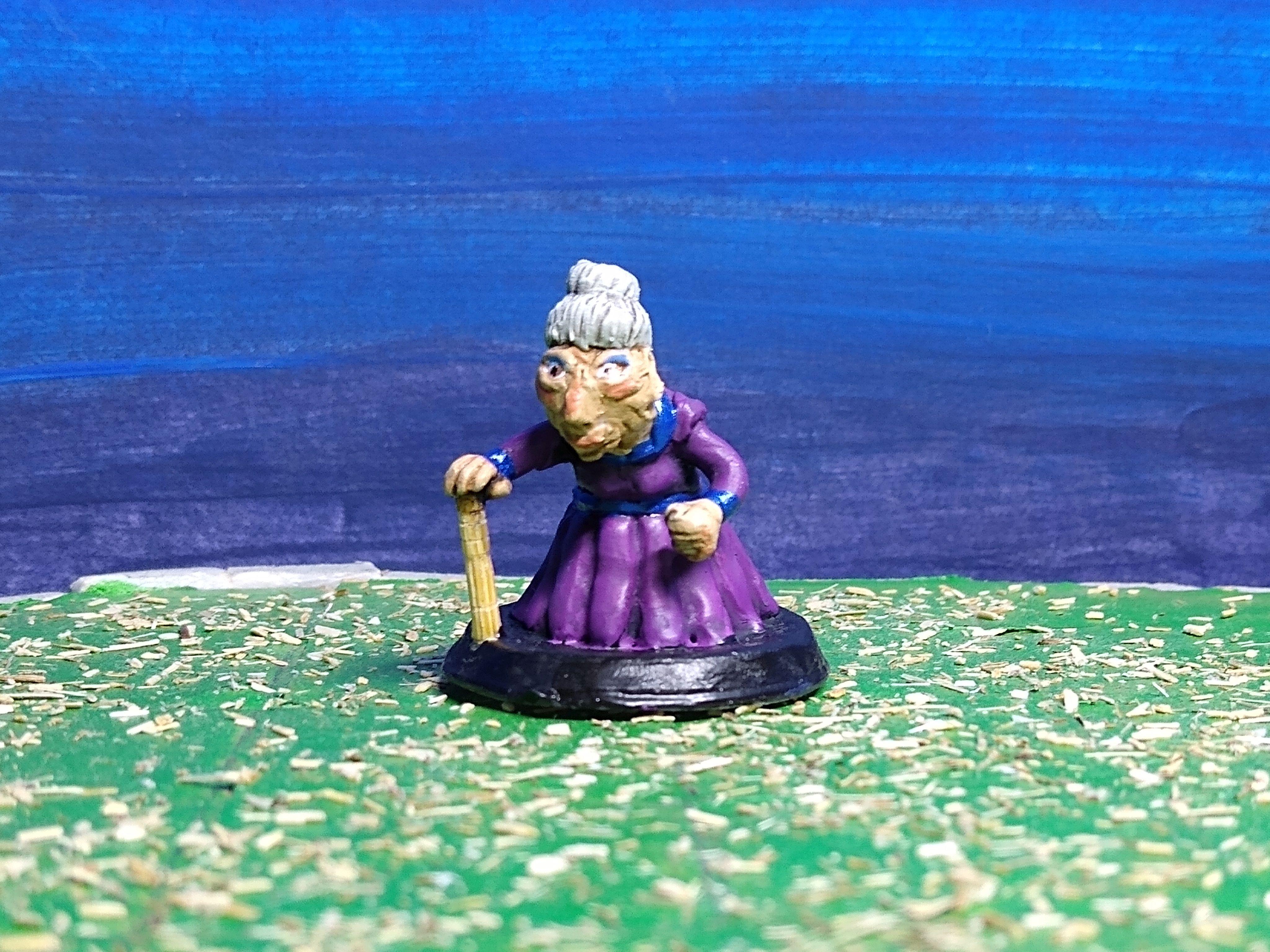 old woman sculpt and paint