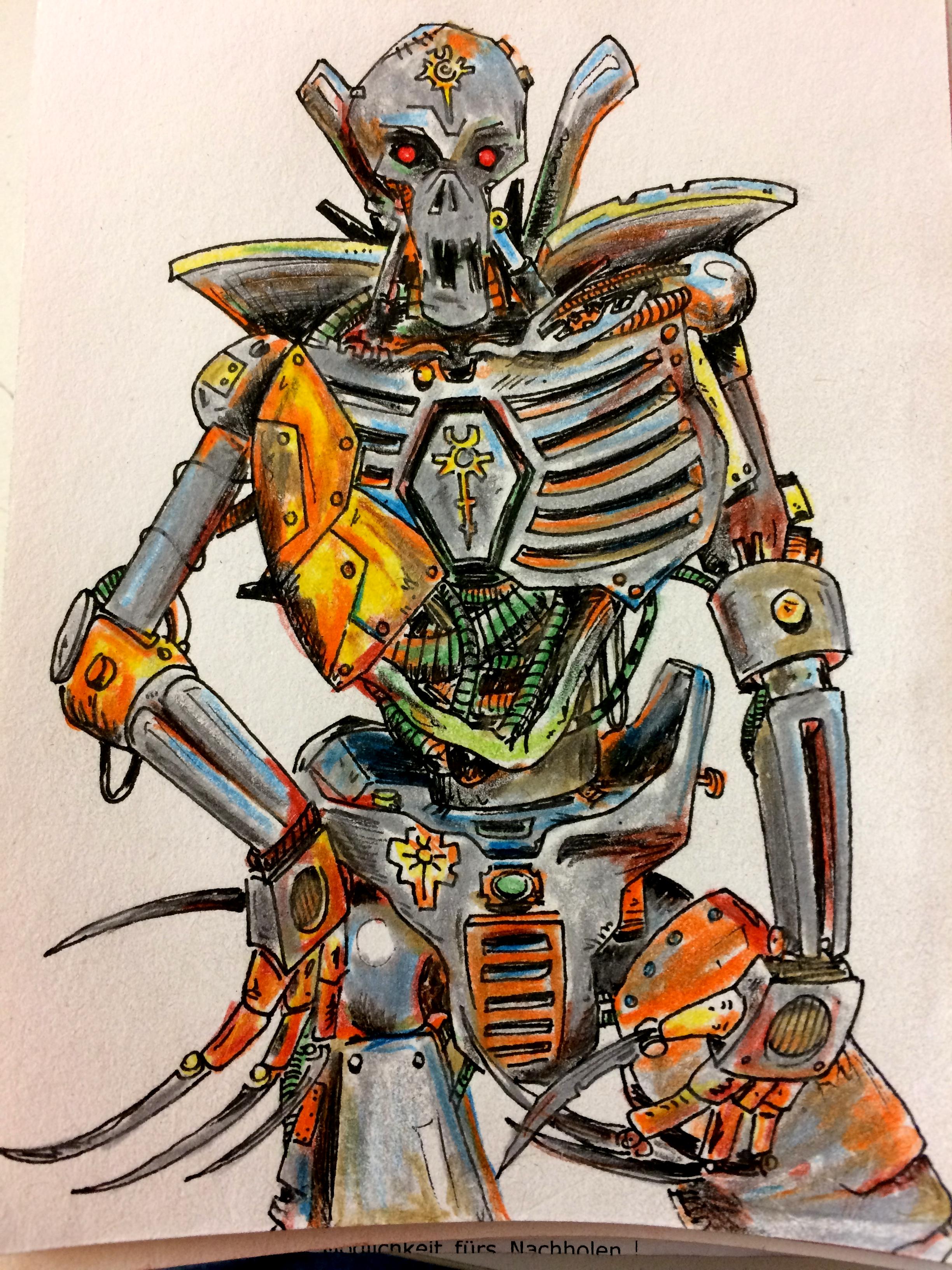 Artwork, Conversion, Gaukler, Lord, Metallic, Necrons, Scratch Build, Skeletons, Undead, Warriors