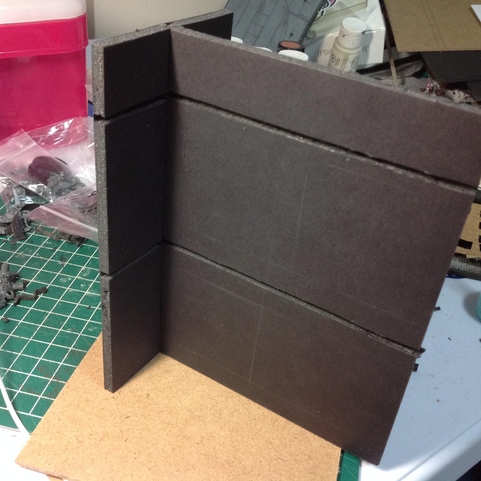 Cardboard, Do-it-yourself, Foamcore, Inquisimunda, Killteam, Necromunda, Scratch Build, Spacehulk, Terrain, Waaazag, Walls, Warhammer 40,000, Work In Progress