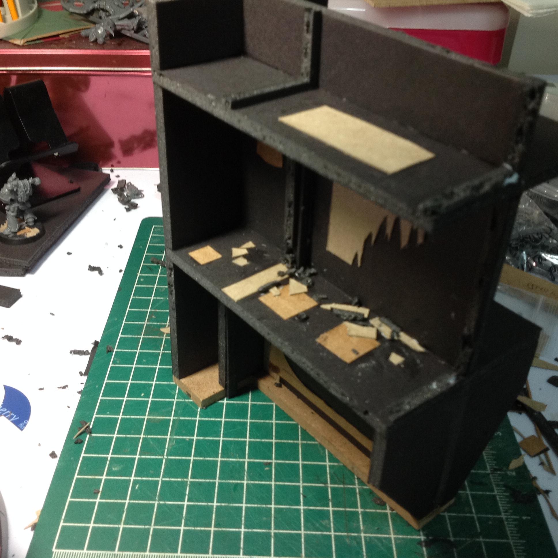 Cardboard, Do-it-yourself, Foamcore, Inquisimunda, Killteam, Necromunda, Scratch Build, Spacehulk, Terrain, Waaazag, Walls, Warhammer 40,000, Work In Progress