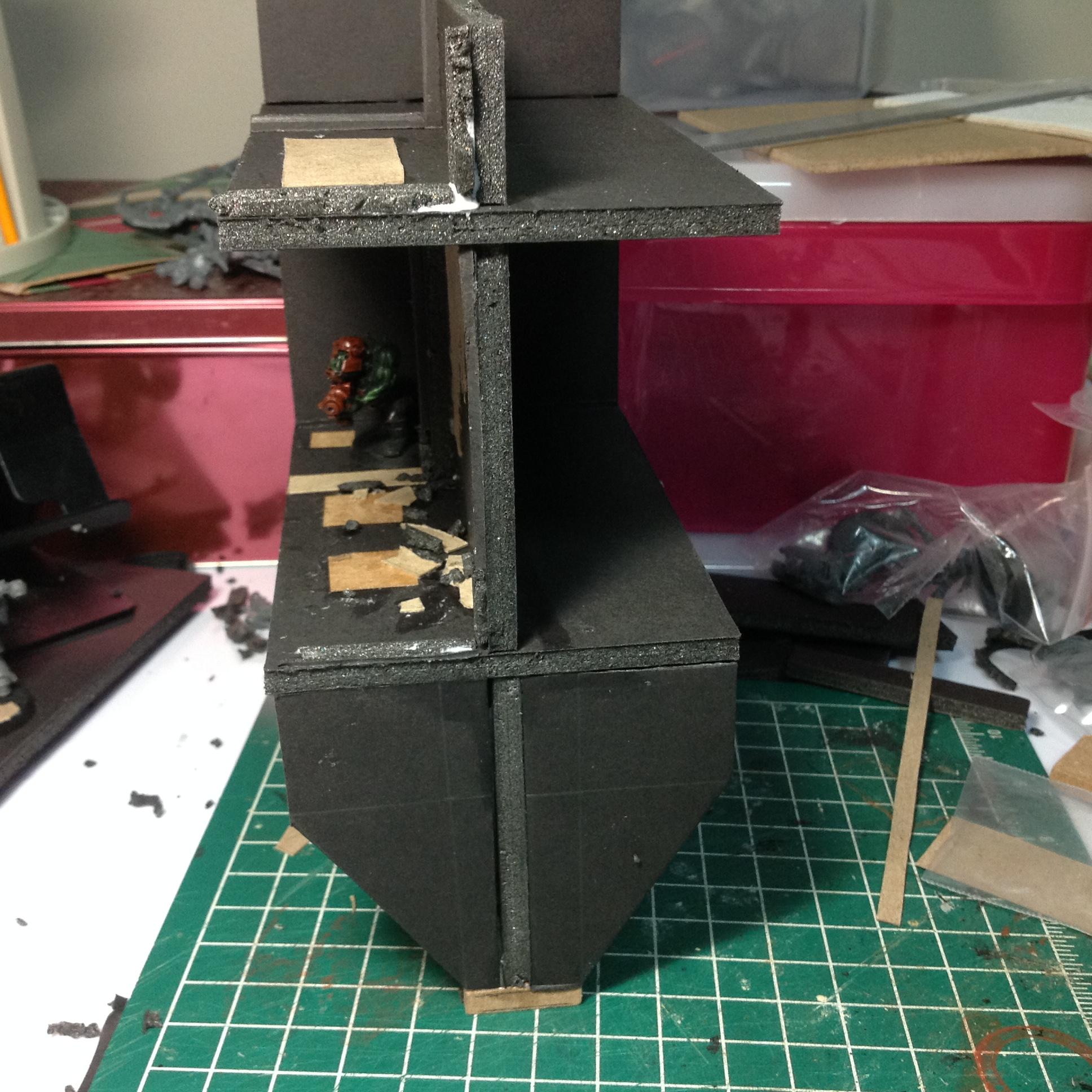 Cardboard, Do-it-yourself, Foamcore, Inquisimunda, Killteam, Necromunda, Scratch Build, Spacehulk, Terrain, Waaazag, Walls, Warhammer 40,000, Work In Progress