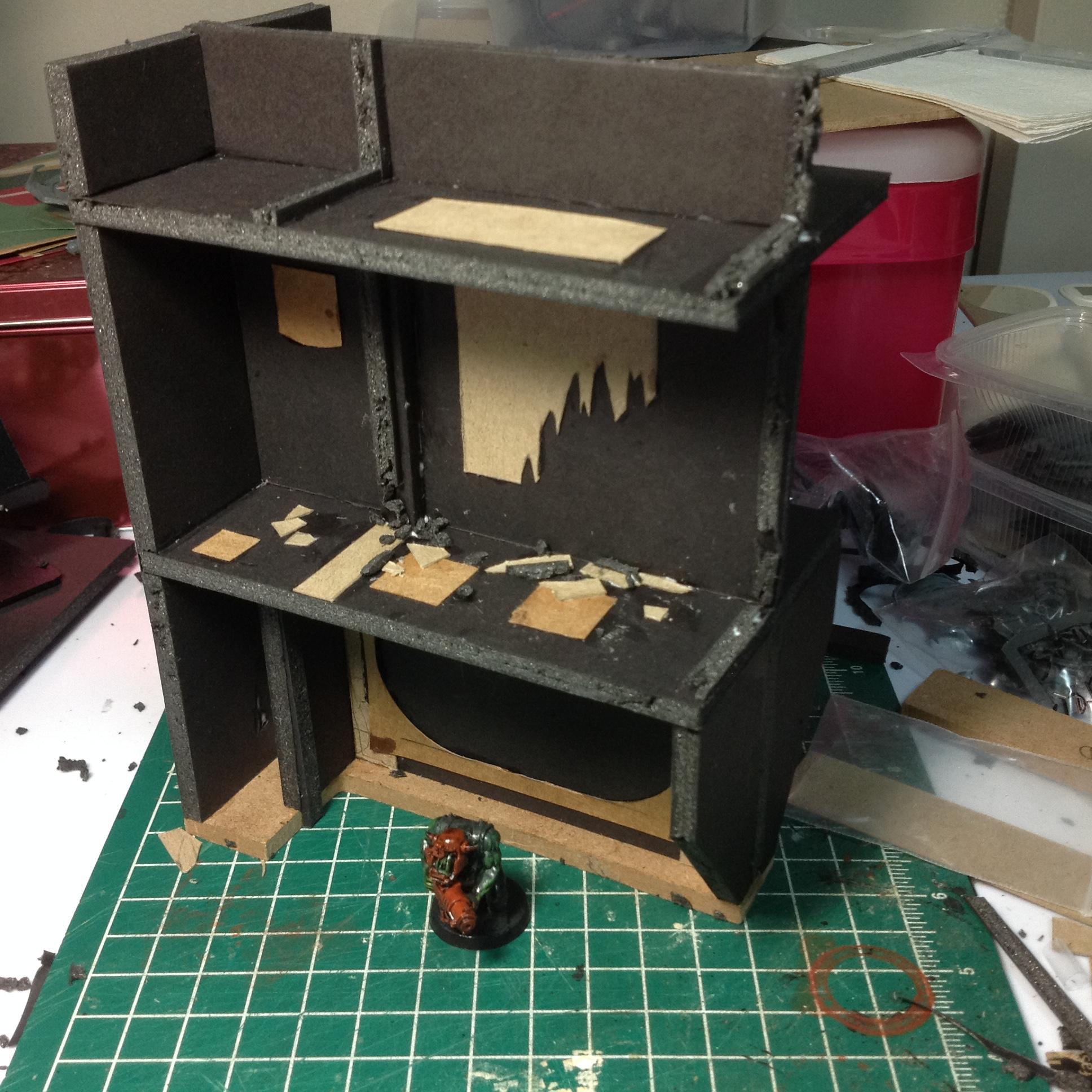Cardboard, Do-it-yourself, Foamcore, Inquisimunda, Killteam, Necromunda, Scratch Build, Spacehulk, Terrain, Waaazag, Walls, Warhammer 40,000, Work In Progress