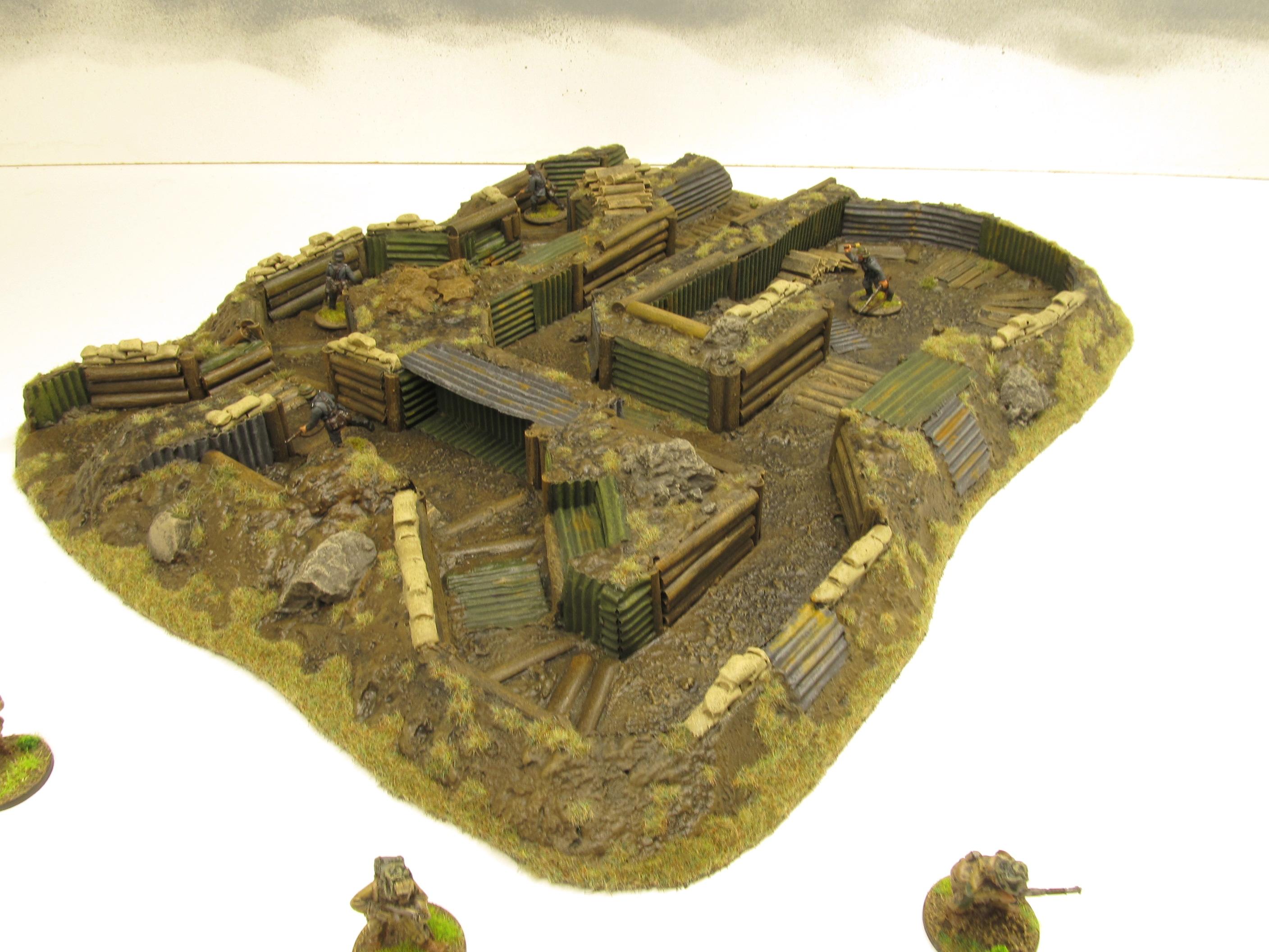 28mm, Bolt Action, Buildings, Bunker, Crater, Dugout, Foxhole, Ruin, Ruined, Sandbags, Task Force Terrain, Terrain, Trench, Wargames, Warhammer Fantasy