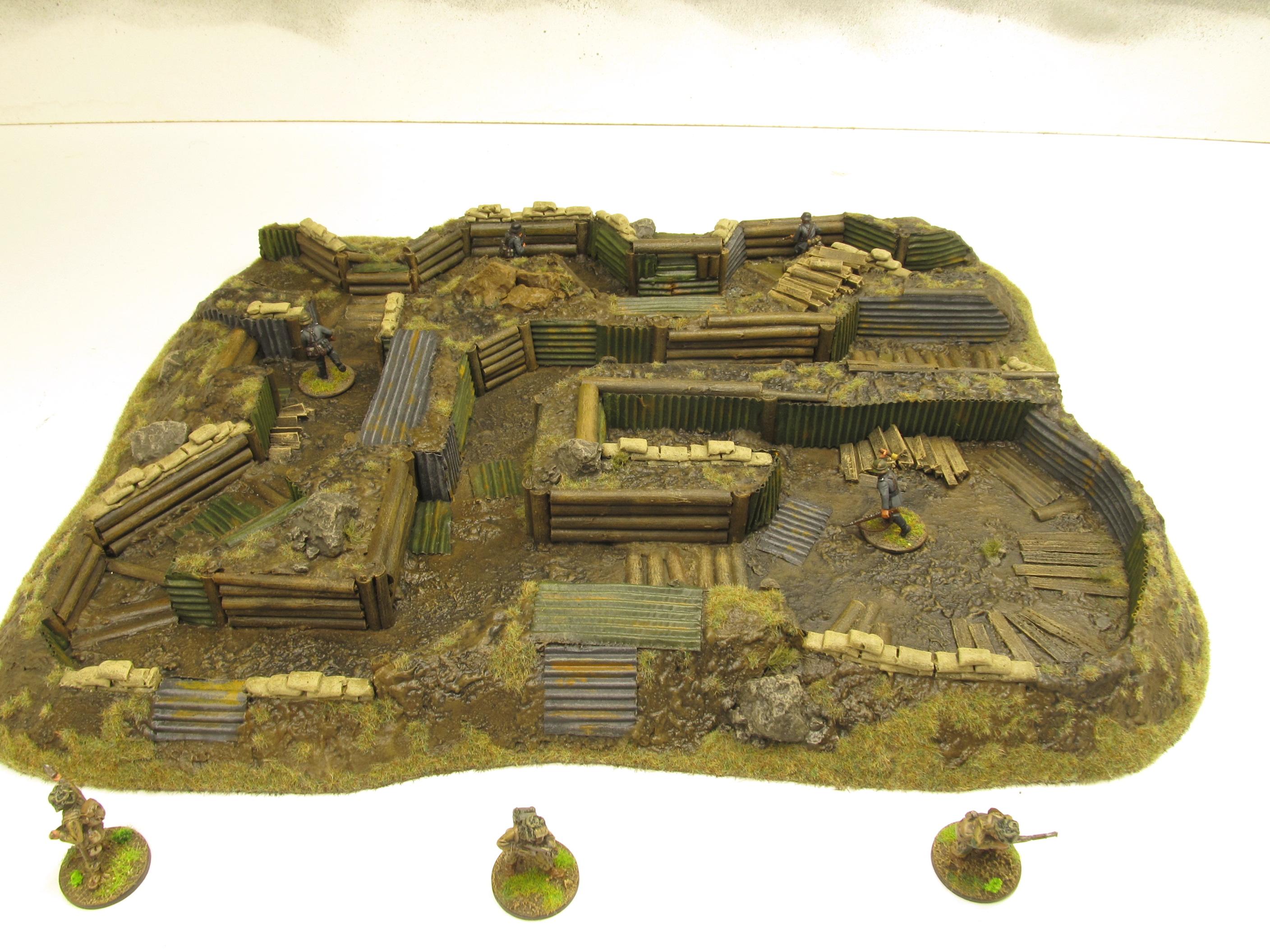 28mm, Bolt Action, Buildings, Bunker, Crater, Dugout, Foxhole, Ruin, Ruined, Sandbags, Task Force Terrain, Terrain, Trench, Wargames, Warhammer Fantasy
