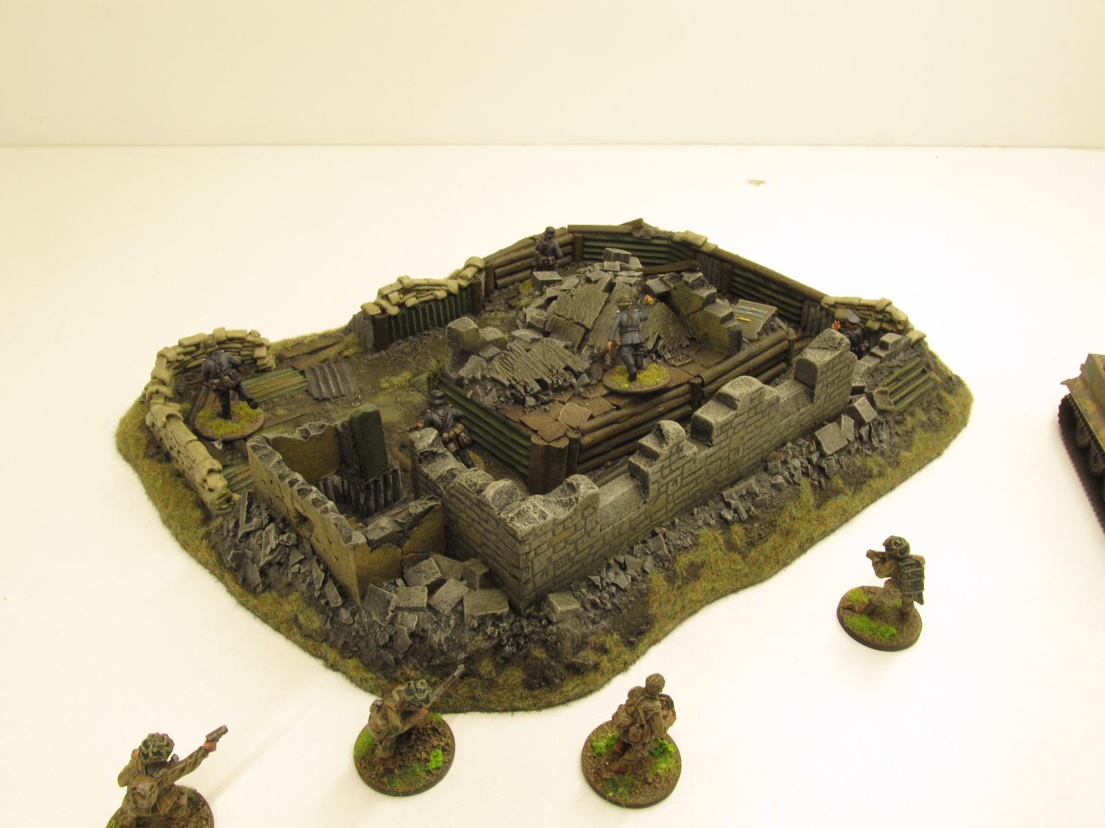28mm, Bolt Action, Buildings, Bunker, Crater, Dugout, Foxhole, Ruin, Ruined, Sandbags, Task Force Terrain, Terrain, Trench, Wargames, Warhammer Fantasy