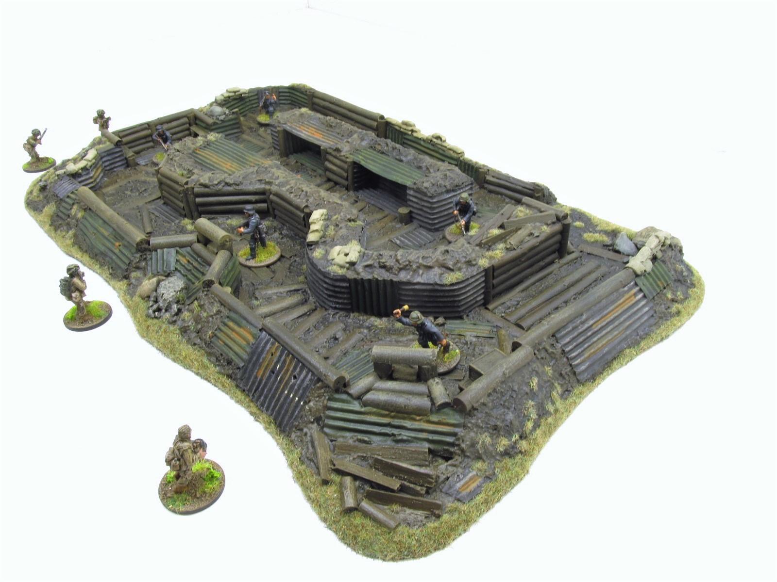 28mm, Bolt Action, Buildings, Bunker, Crater, Dugout, Foxhole, Ruin 