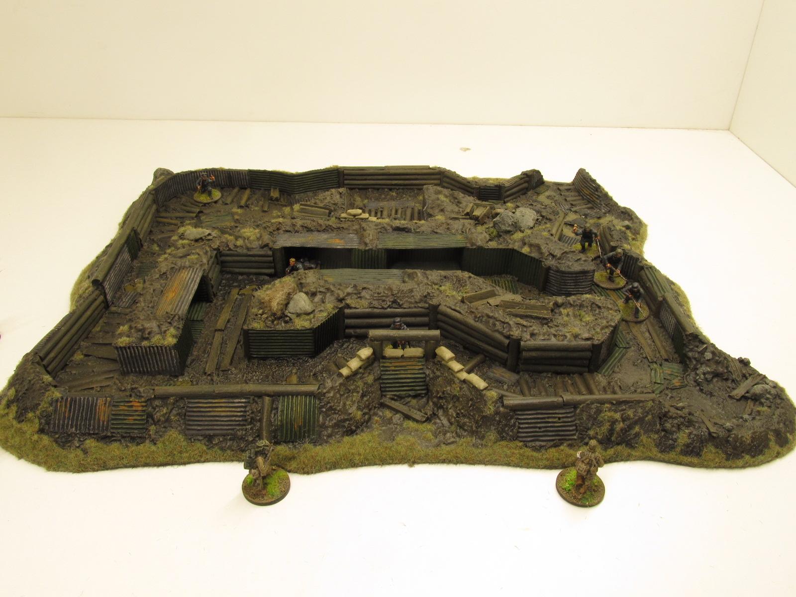 28mm, Bolt Action, Buildings, Bunker, Crater, Dugout, Foxhole, Ruin, Ruined, Sandbags, Task Force Terrain, Terrain, Trench, Wargames, Warhammer Fantasy