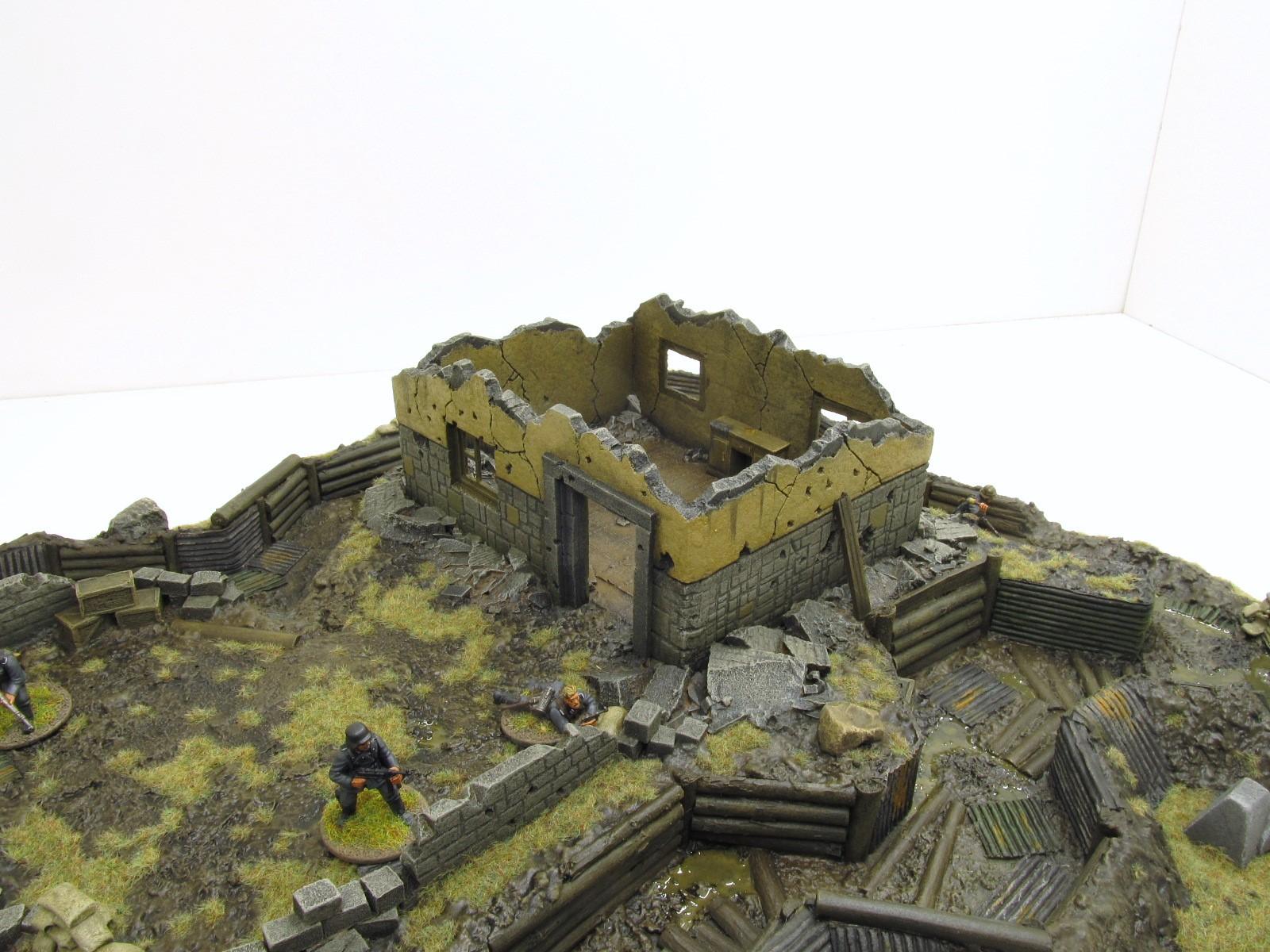 28mm, Bolt Action, Buildings, Bunker, Crater, Dugout, Foxhole, Ruin, Ruined, Sandbags, Task Force Terrain, Terrain, Trench, Wargames, Warhammer Fantasy