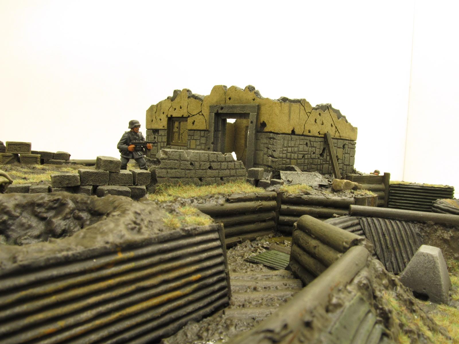 28mm, Bolt Action, Buildings, Bunker, Crater, Dugout, Foxhole, Ruin, Ruined, Sandbags, Task Force Terrain, Terrain, Trench, Wargames, Warhammer Fantasy
