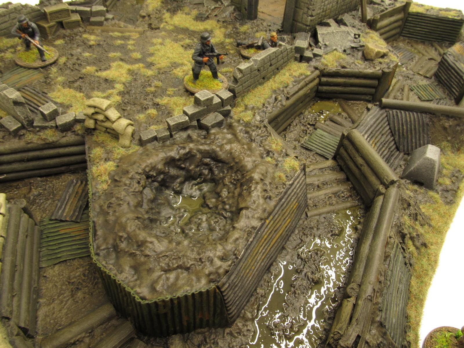 28mm, Bolt Action, Buildings, Bunker, Crater, Dugout, Foxhole, Ruin, Ruined, Sandbags, Task Force Terrain, Terrain, Trench, Wargames, Warhammer Fantasy
