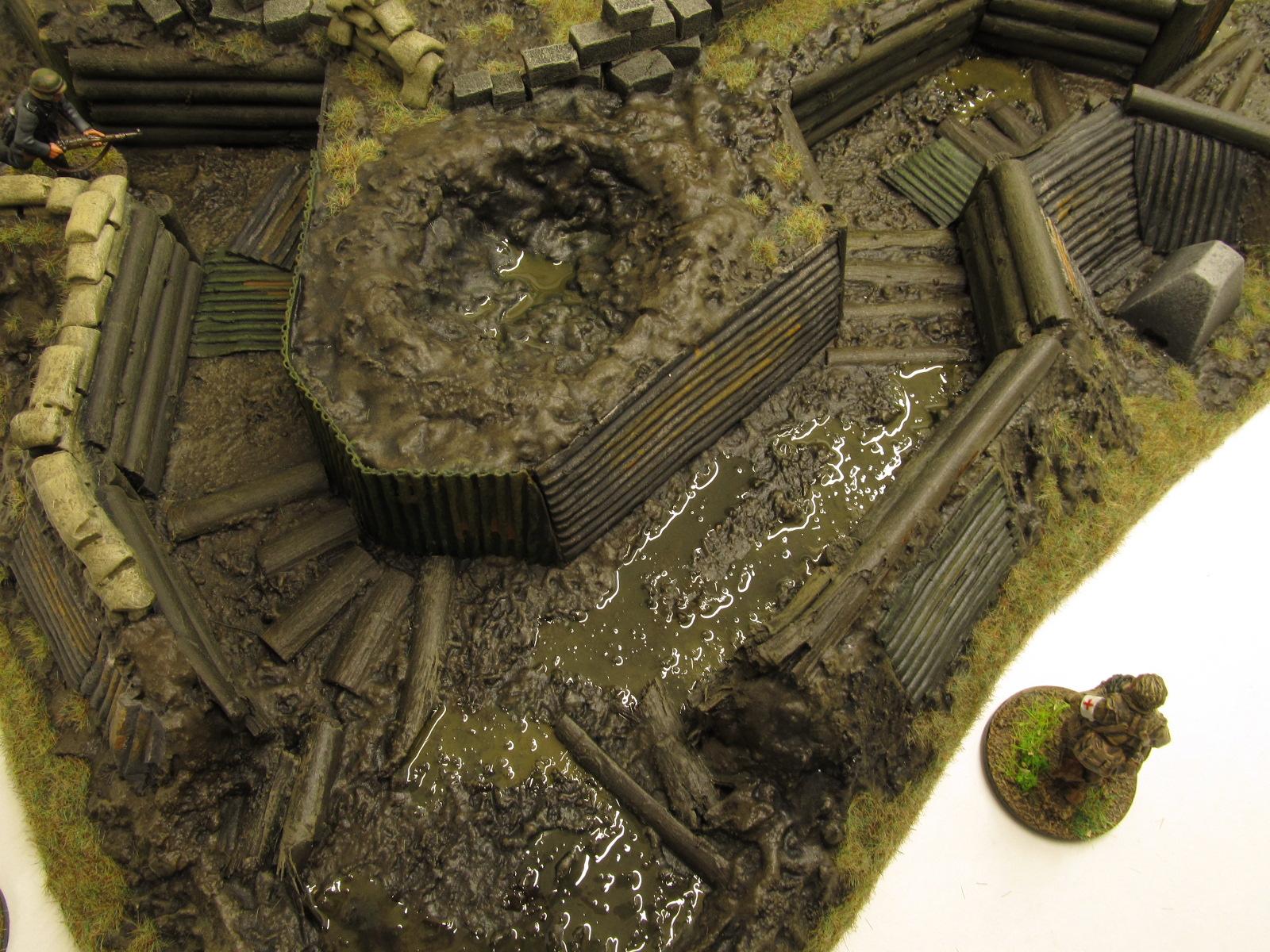 28mm, Bolt Action, Buildings, Bunker, Crater, Dugout, Foxhole, Ruin, Ruined, Sandbags, Task Force Terrain, Terrain, Trench, Wargames, Warhammer Fantasy