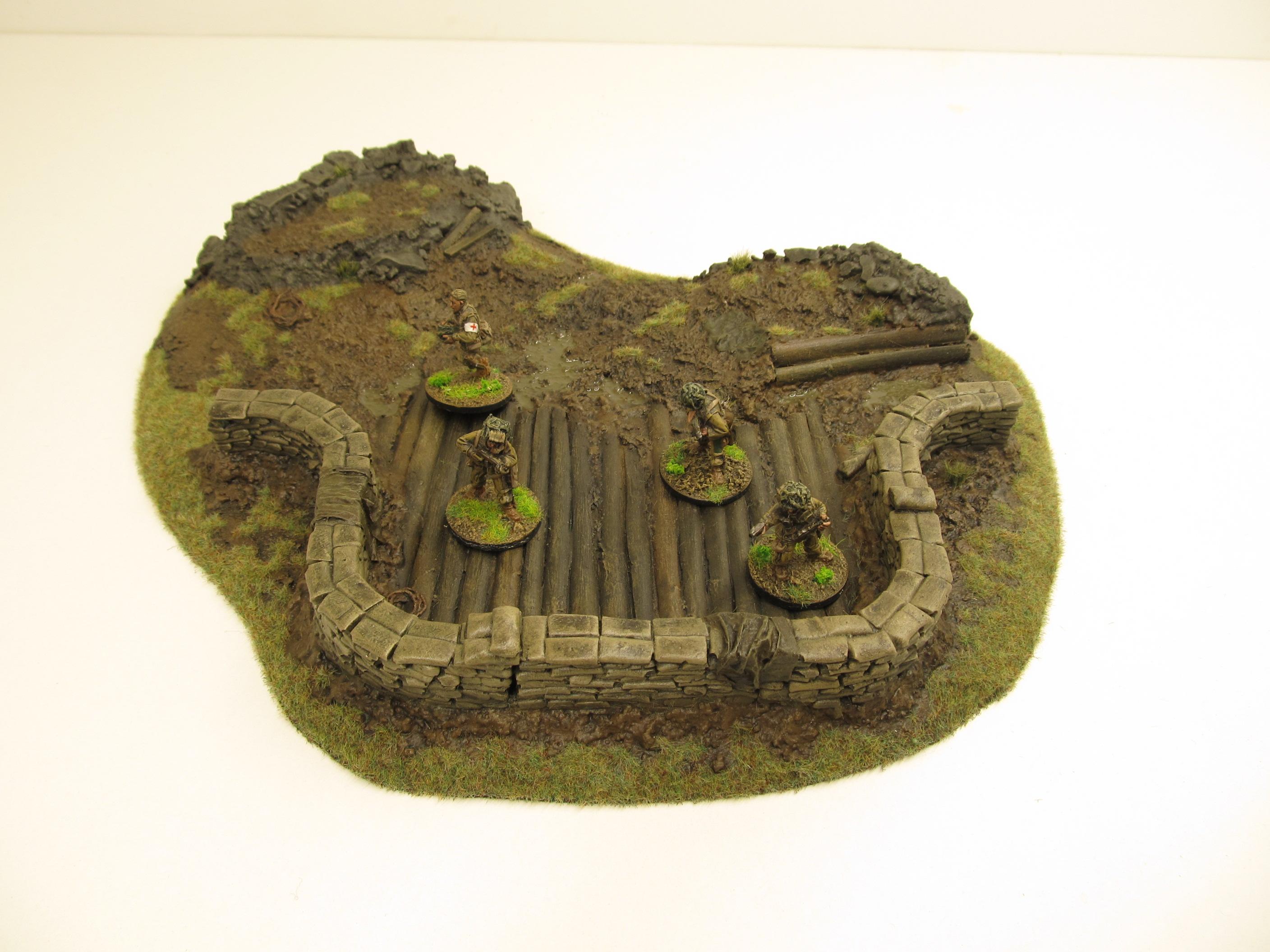 28mm, Bolt Action, Buildings, Bunker, Crater, Dugout, Foxhole, Ruin, Ruined, Sandbags, Task Force Terrain, Terrain, Trench, Wargames, Warhammer Fantasy