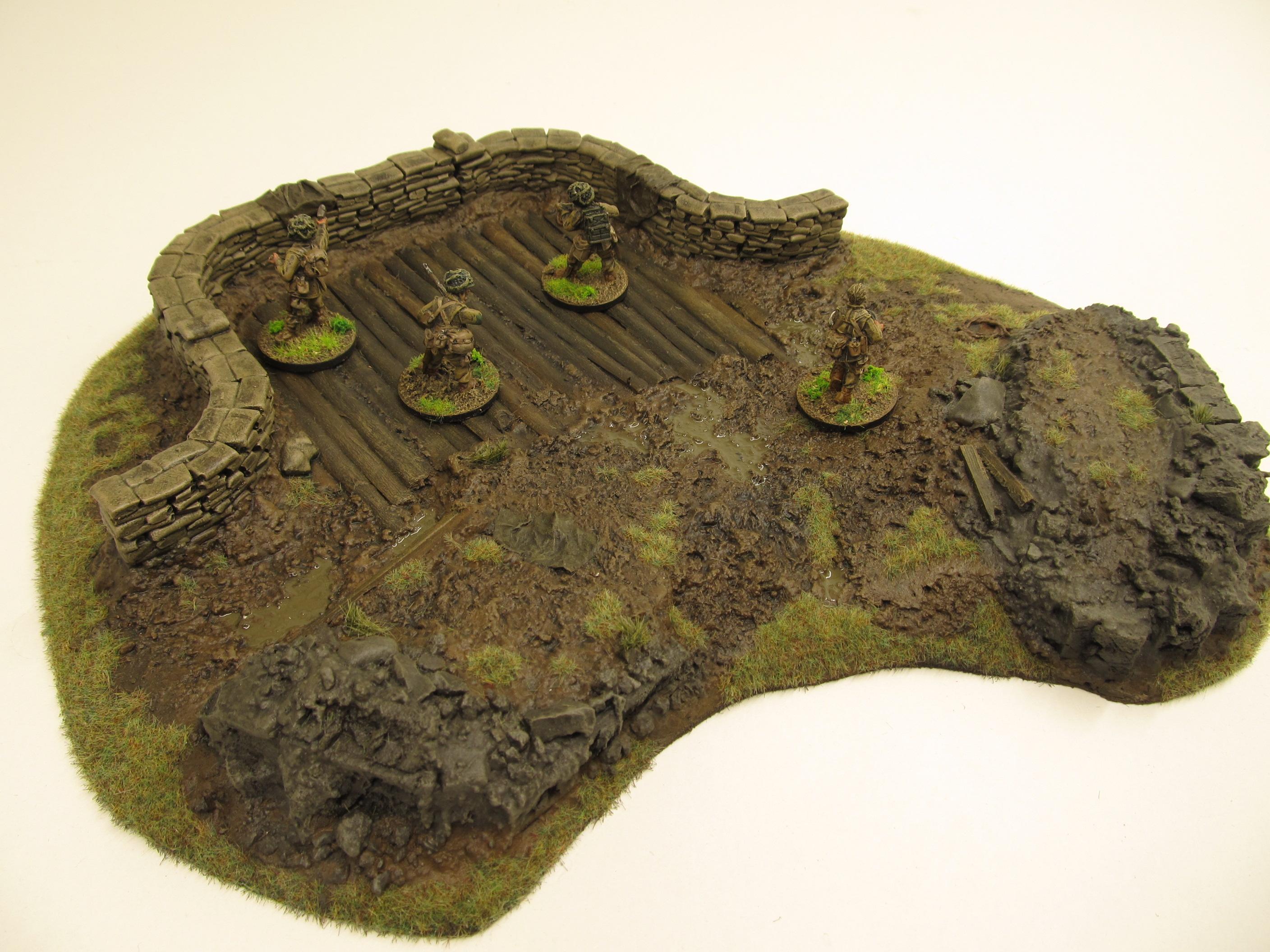 28mm, Bolt Action, Buildings, Bunker, Crater, Dugout, Foxhole, Ruin, Ruined, Sandbags, Task Force Terrain, Terrain, Trench, Wargames, Warhammer Fantasy