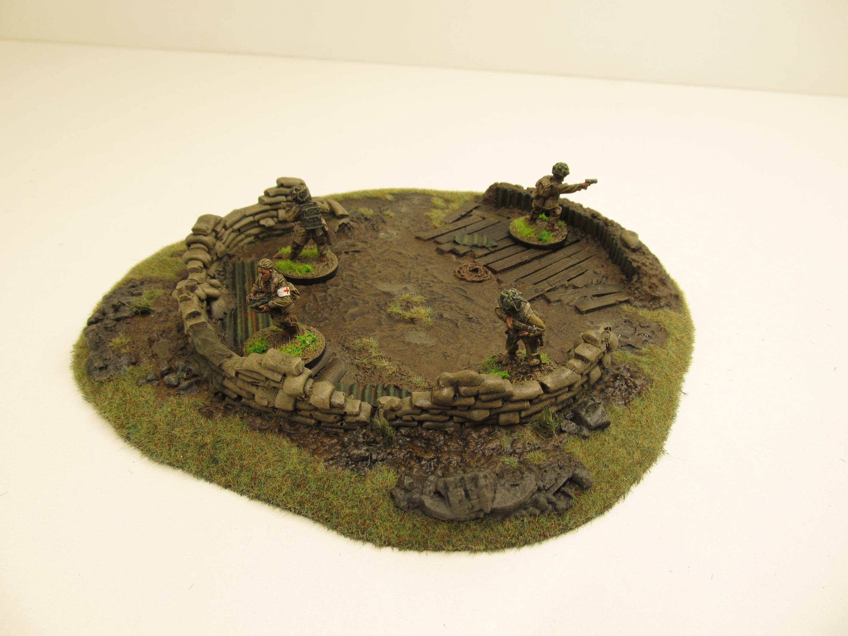28mm, Bolt Action, Buildings, Bunker, Crater, Dugout, Foxhole, Ruin, Ruined, Sandbags, Task Force Terrain, Terrain, Trench, Wargames, Warhammer Fantasy