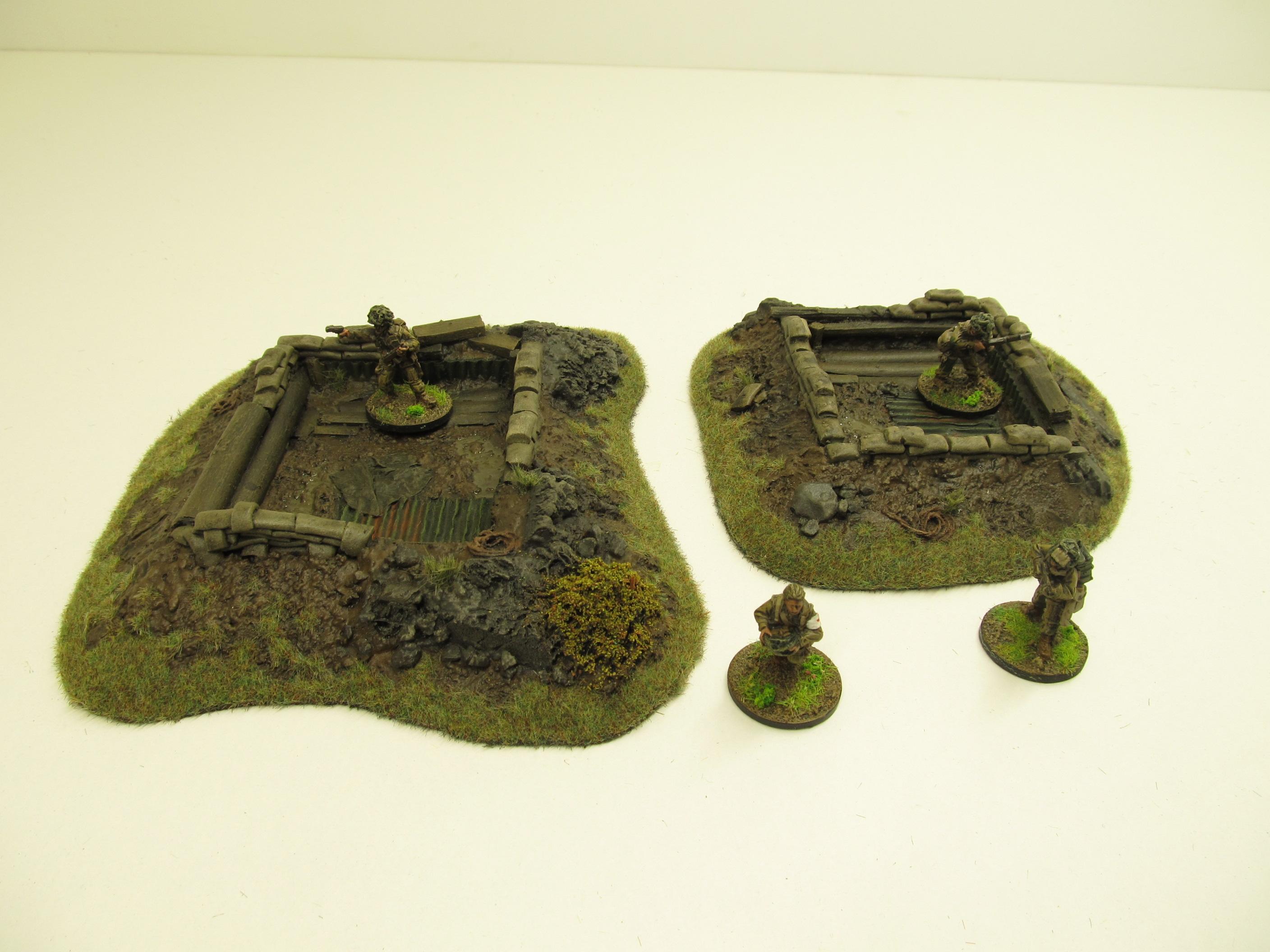 28mm, Bolt Action, Buildings, Bunker, Crater, Dugout, Foxhole, Ruin, Ruined, Sandbags, Task Force Terrain, Terrain, Trench, Wargames, Warhammer Fantasy