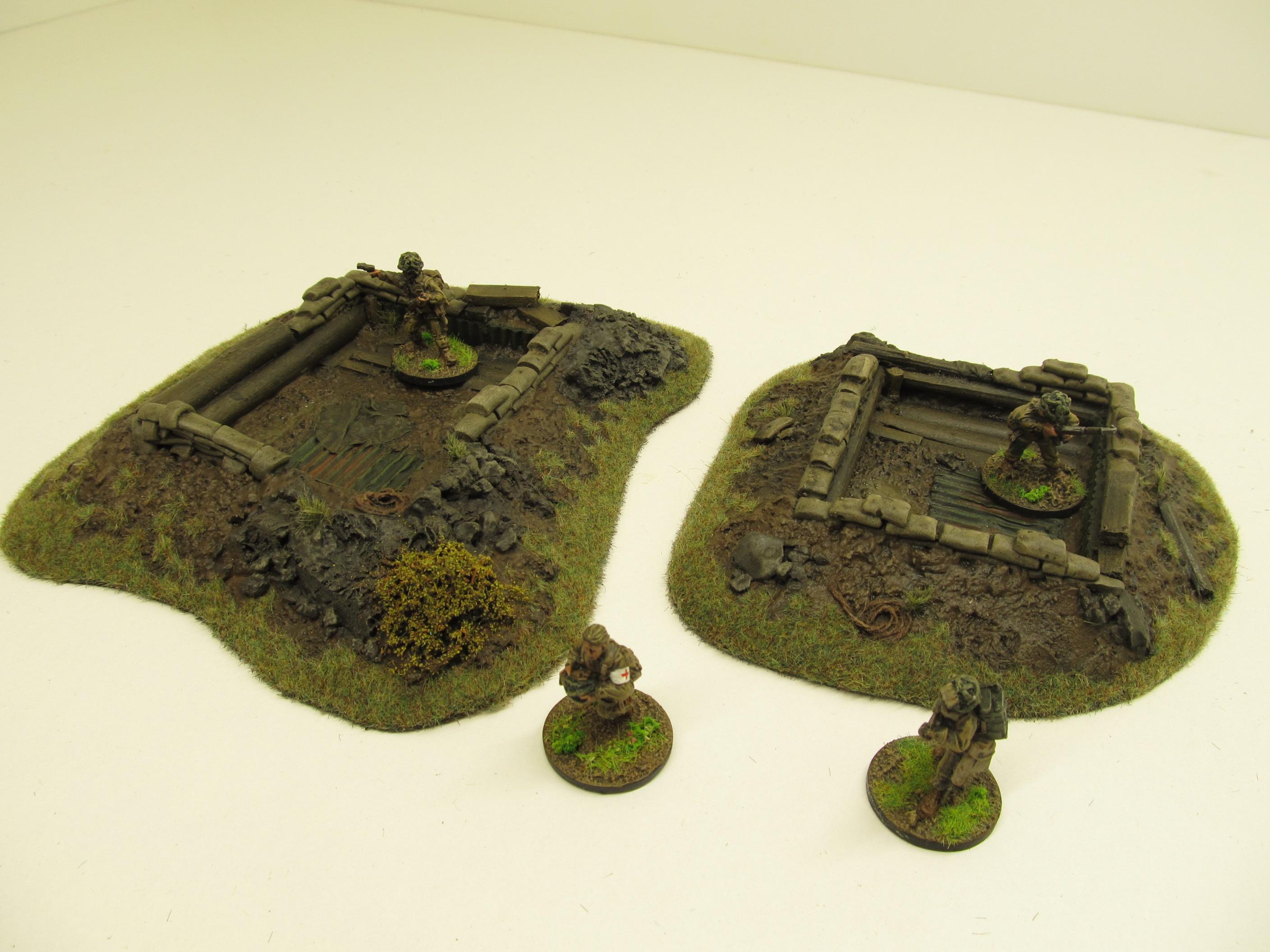 28mm, Bolt Action, Buildings, Bunker, Crater, Dugout, Foxhole, Ruin, Ruined, Sandbags, Task Force Terrain, Terrain, Trench, Wargames, Warhammer Fantasy