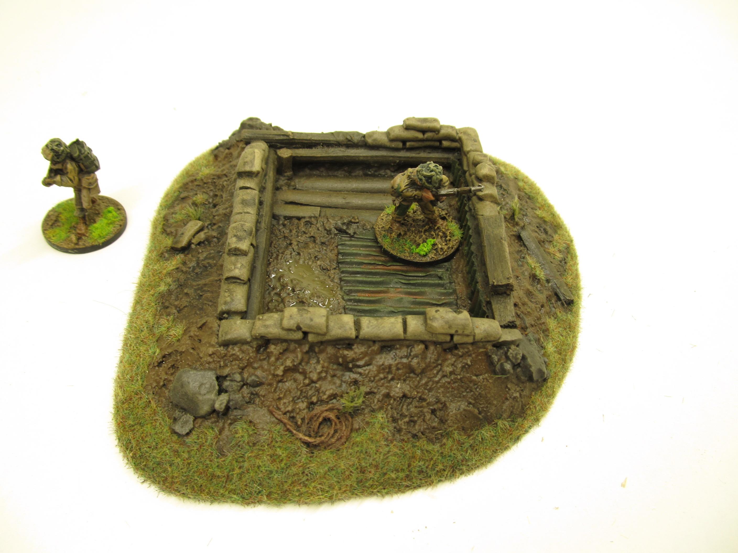 28mm, Bolt Action, Buildings, Bunker, Crater, Dugout, Foxhole, Ruin, Ruined, Sandbags, Task Force Terrain, Terrain, Trench, Wargames, Warhammer Fantasy