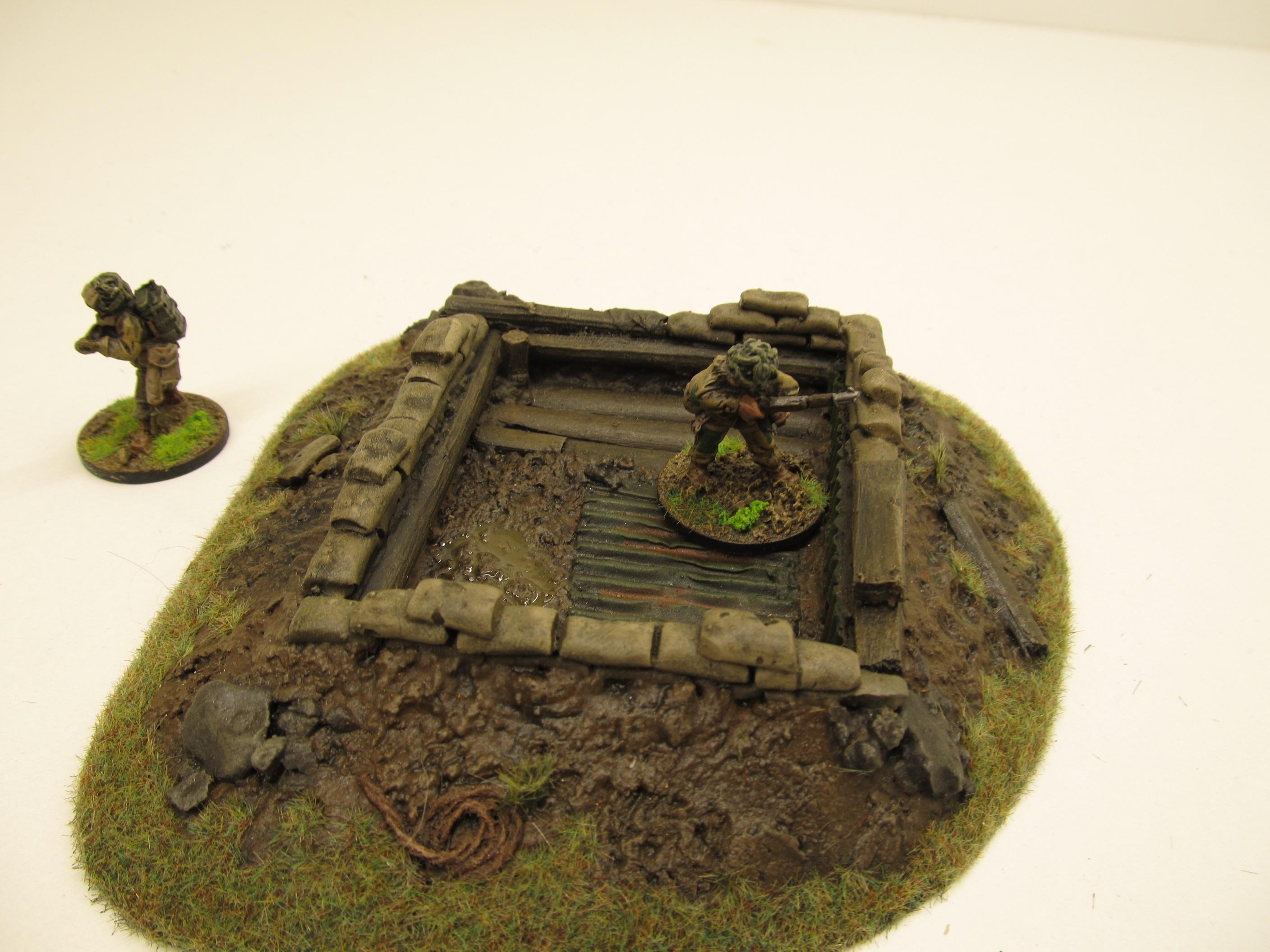 28mm, Bolt Action, Buildings, Bunker, Crater, Dugout, Foxhole, Ruin, Ruined, Sandbags, Task Force Terrain, Terrain, Trench, Wargames, Warhammer Fantasy
