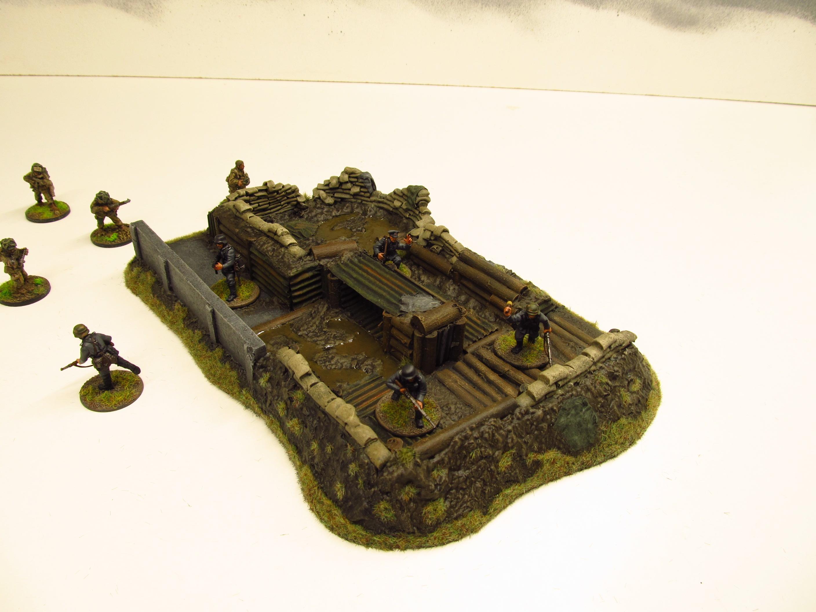 28mm, Bolt Action, Buildings, Bunker, Crater, Dugout, Foxhole, Ruin, Ruined, Sandbags, Task Force Terrain, Terrain, Trench, Wargames, Warhammer Fantasy