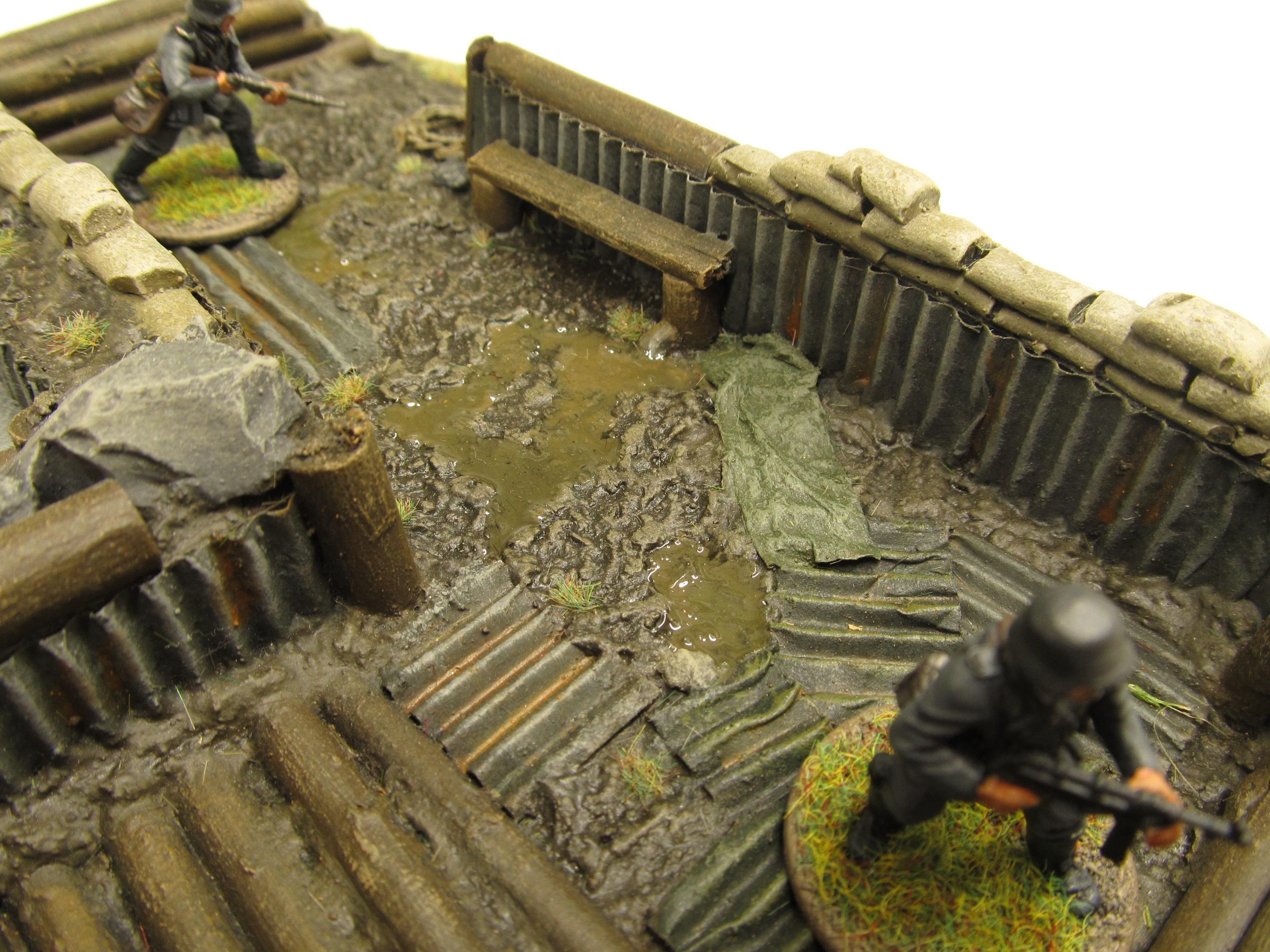 28mm, Bolt Action, Buildings, Bunker, Crater, Dugout, Foxhole, Ruin, Ruined, Sandbags, Task Force Terrain, Terrain, Trench, Wargames, Warhammer Fantasy