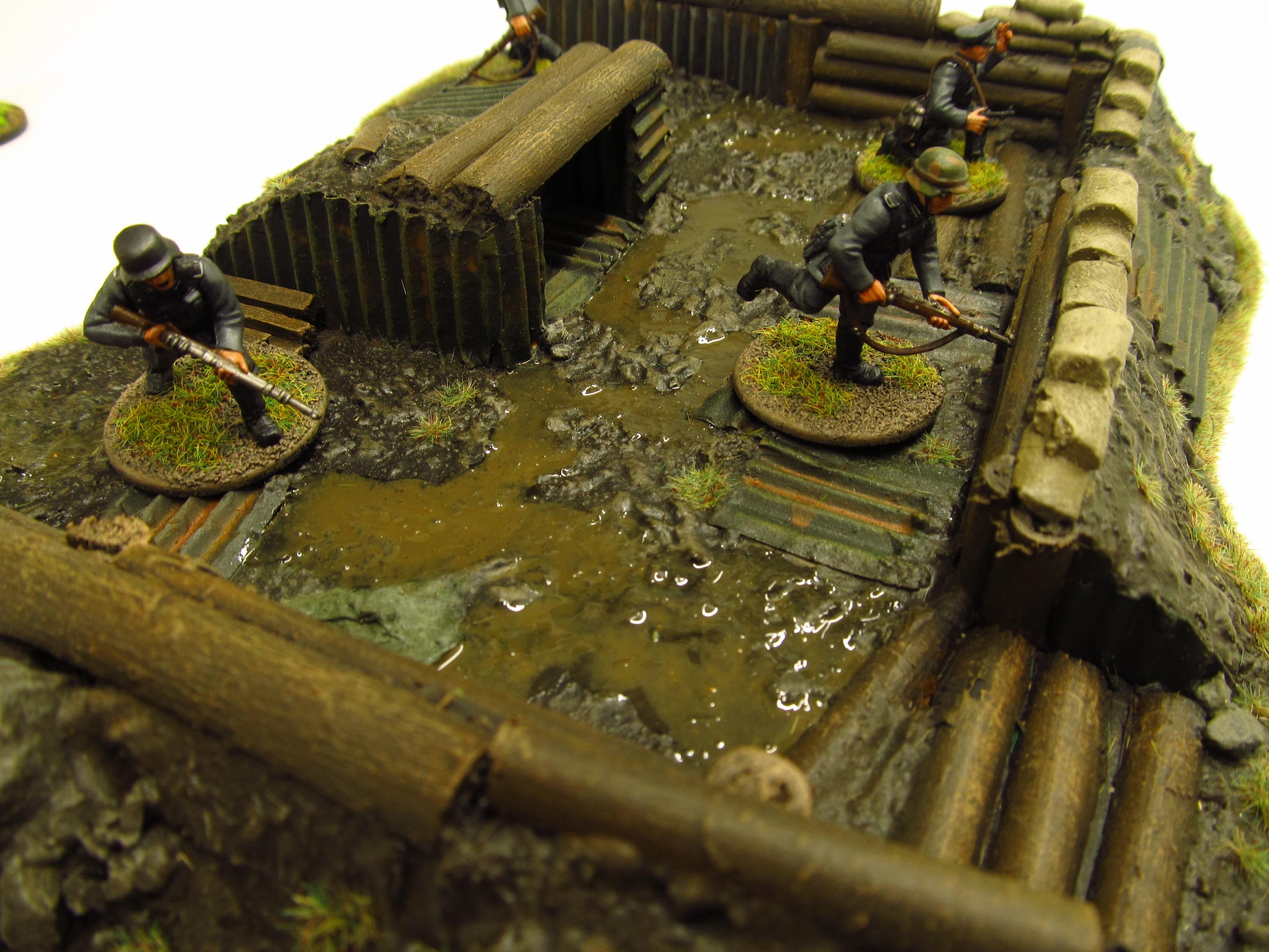 28mm, Bolt Action, Buildings, Bunker, Crater, Dugout, Foxhole, Ruin, Ruined, Sandbags, Task Force Terrain, Terrain, Trench, Wargames, Warhammer Fantasy