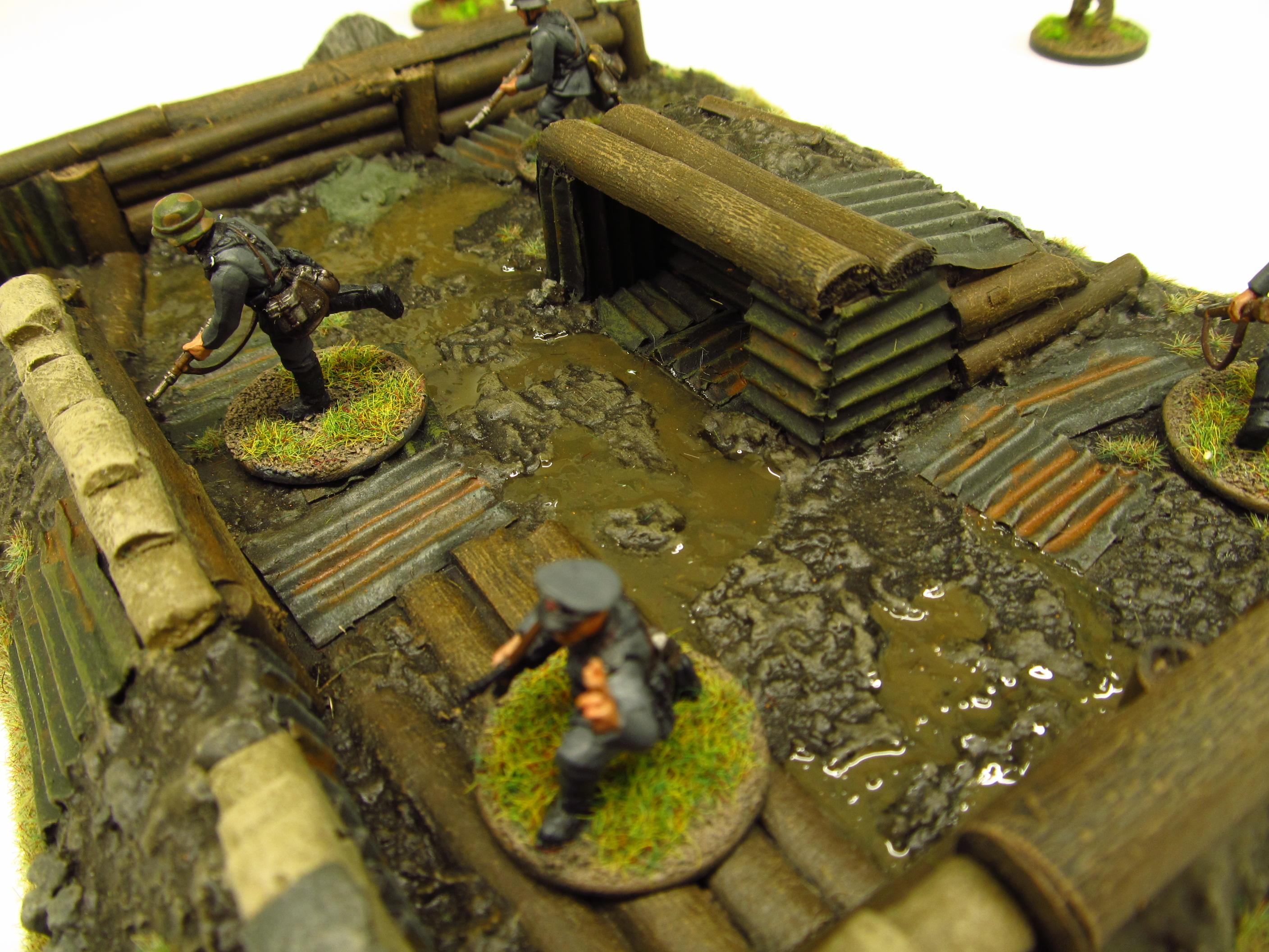 28mm, Bolt Action, Buildings, Bunker, Crater, Dugout, Foxhole, Ruin, Ruined, Sandbags, Task Force Terrain, Terrain, Trench, Wargames, Warhammer Fantasy