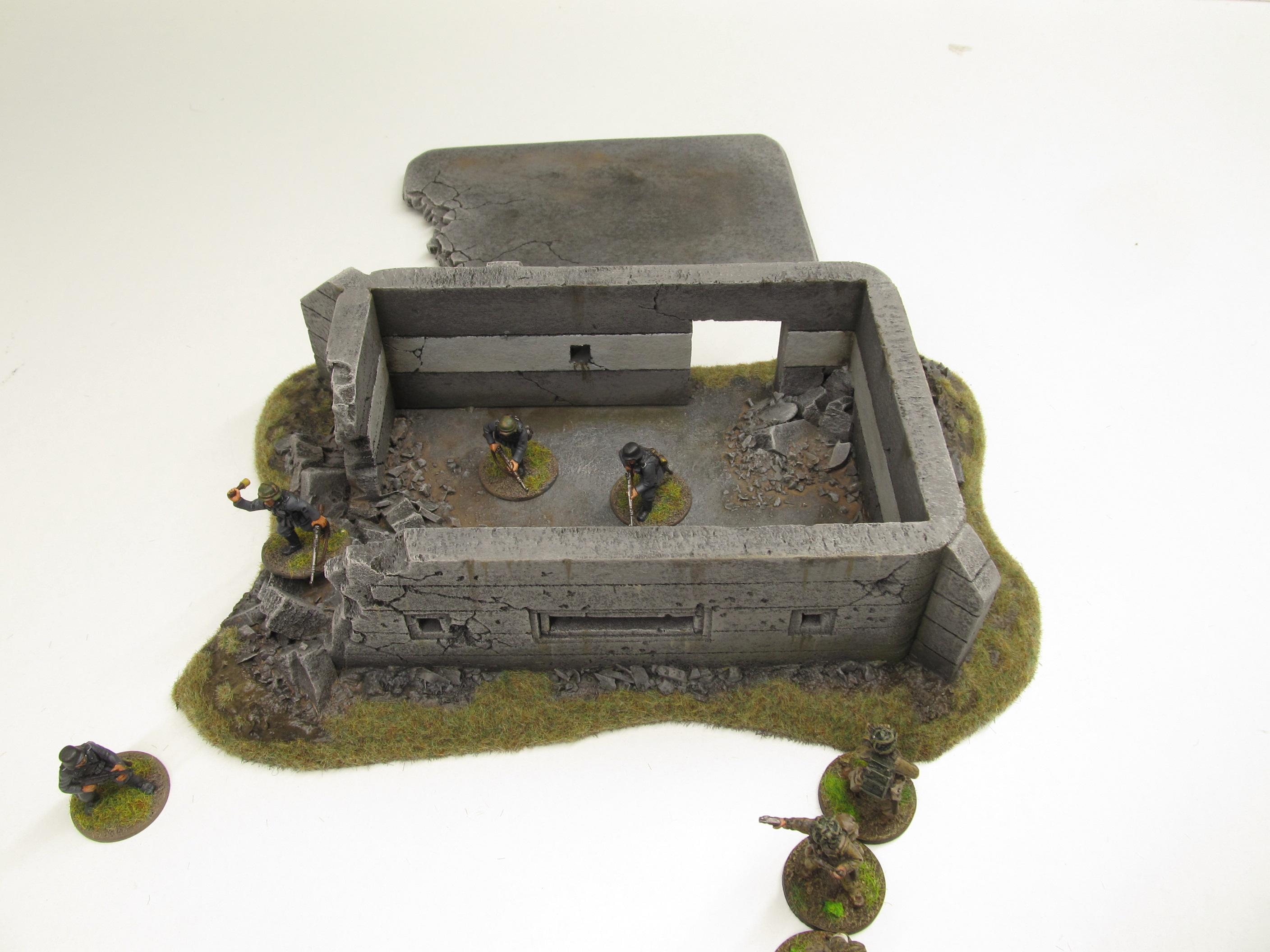 28mm, Bolt Action, Buildings, Bunker, Crater, Dugout, Foxhole, Ruin, Ruined, Sandbags, Task Force Terrain, Terrain, Trench, Wargames, Warhammer Fantasy