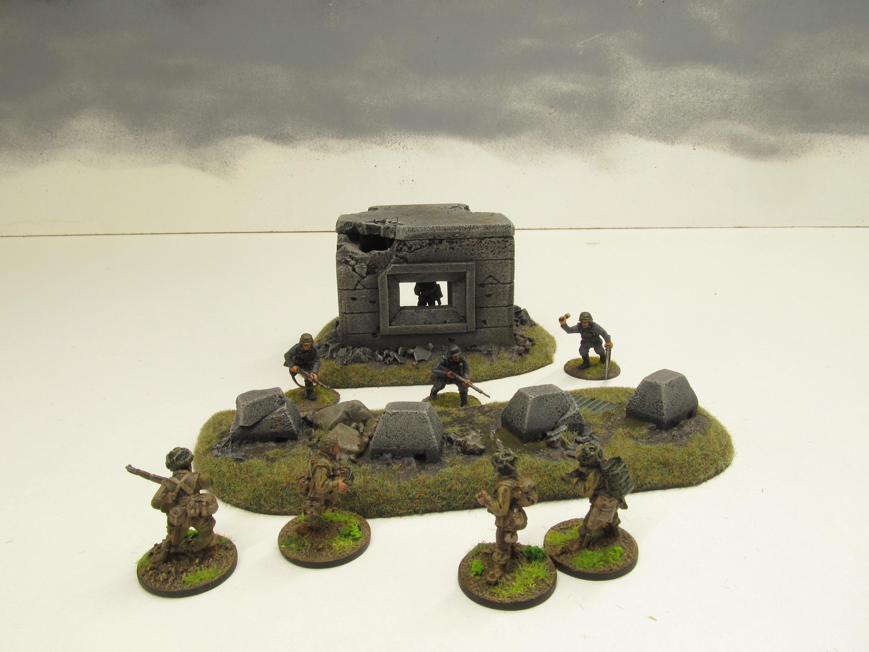 28mm, Bolt Action, Buildings, Bunker, Crater, Dugout, Foxhole, Ruin, Ruined, Sandbags, Task Force Terrain, Terrain, Trench, Wargames, Warhammer Fantasy