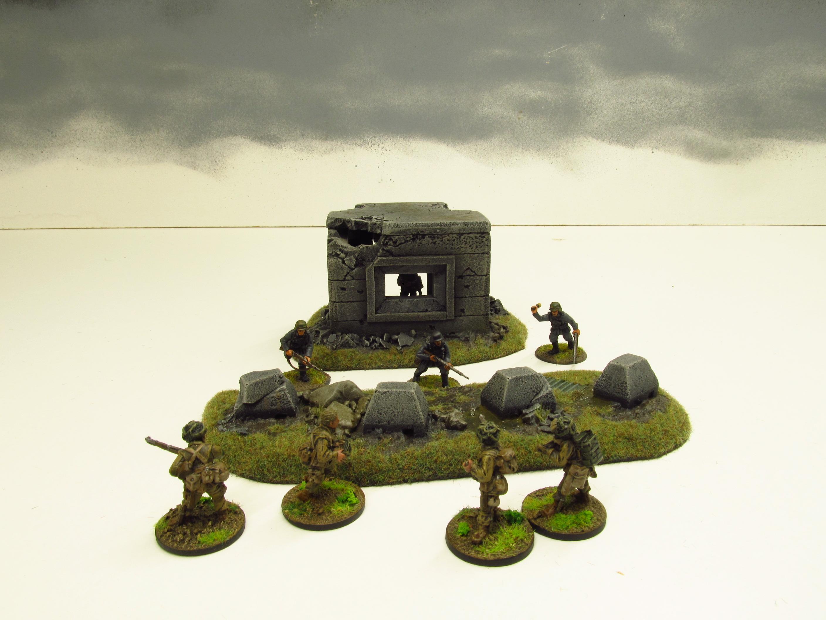 28mm, Bolt Action, Buildings, Bunker, Crater, Dugout, Foxhole, Ruin, Ruined, Sandbags, Task Force Terrain, Terrain, Trench, Wargames, Warhammer Fantasy