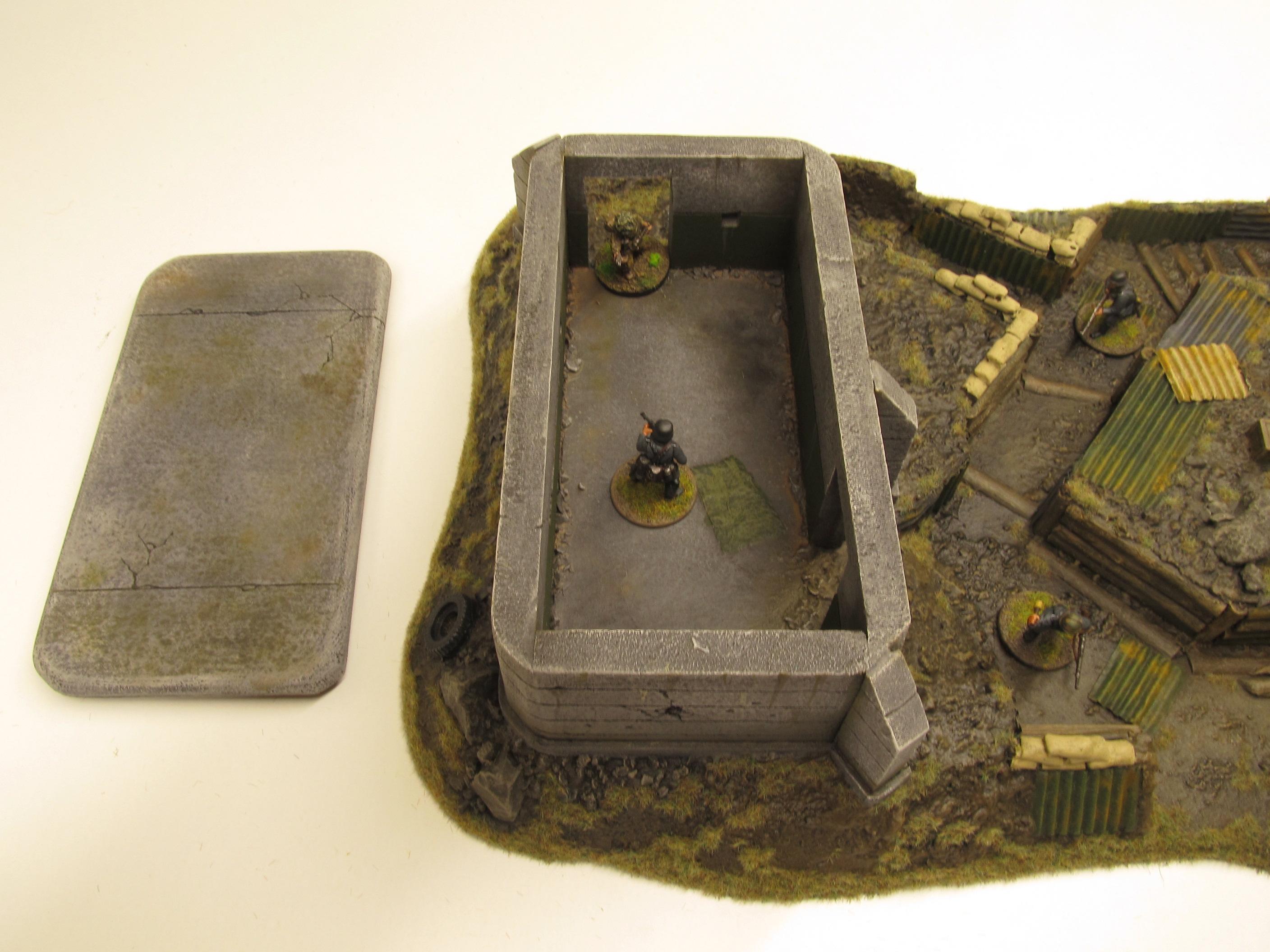 28mm, Bolt Action, Buildings, Bunker, Crater, Dugout, Foxhole, Ruin, Ruined, Sandbags, Task Force Terrain, Terrain, Trench, Wargames, Warhammer Fantasy