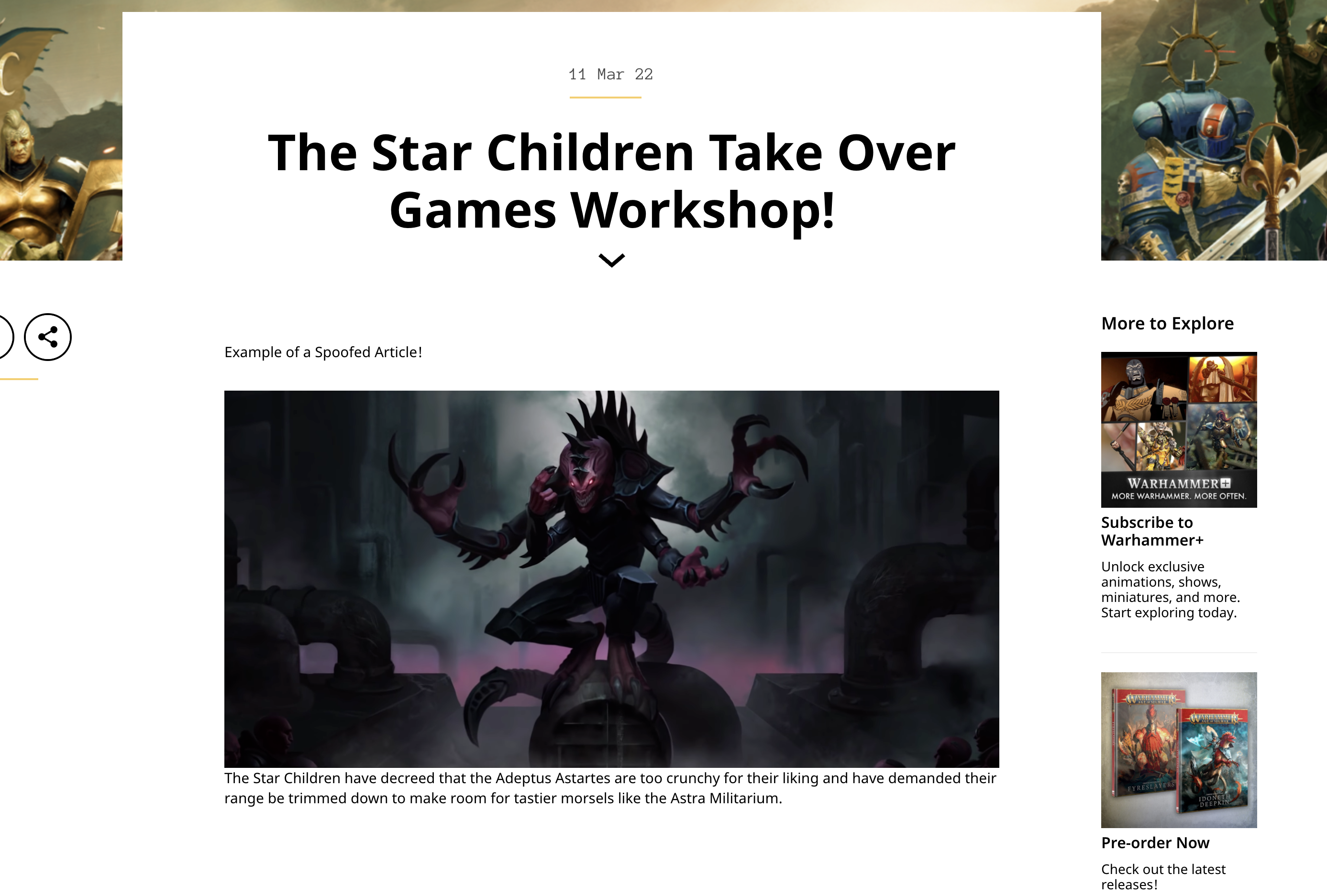 Example of Spoofing an Article