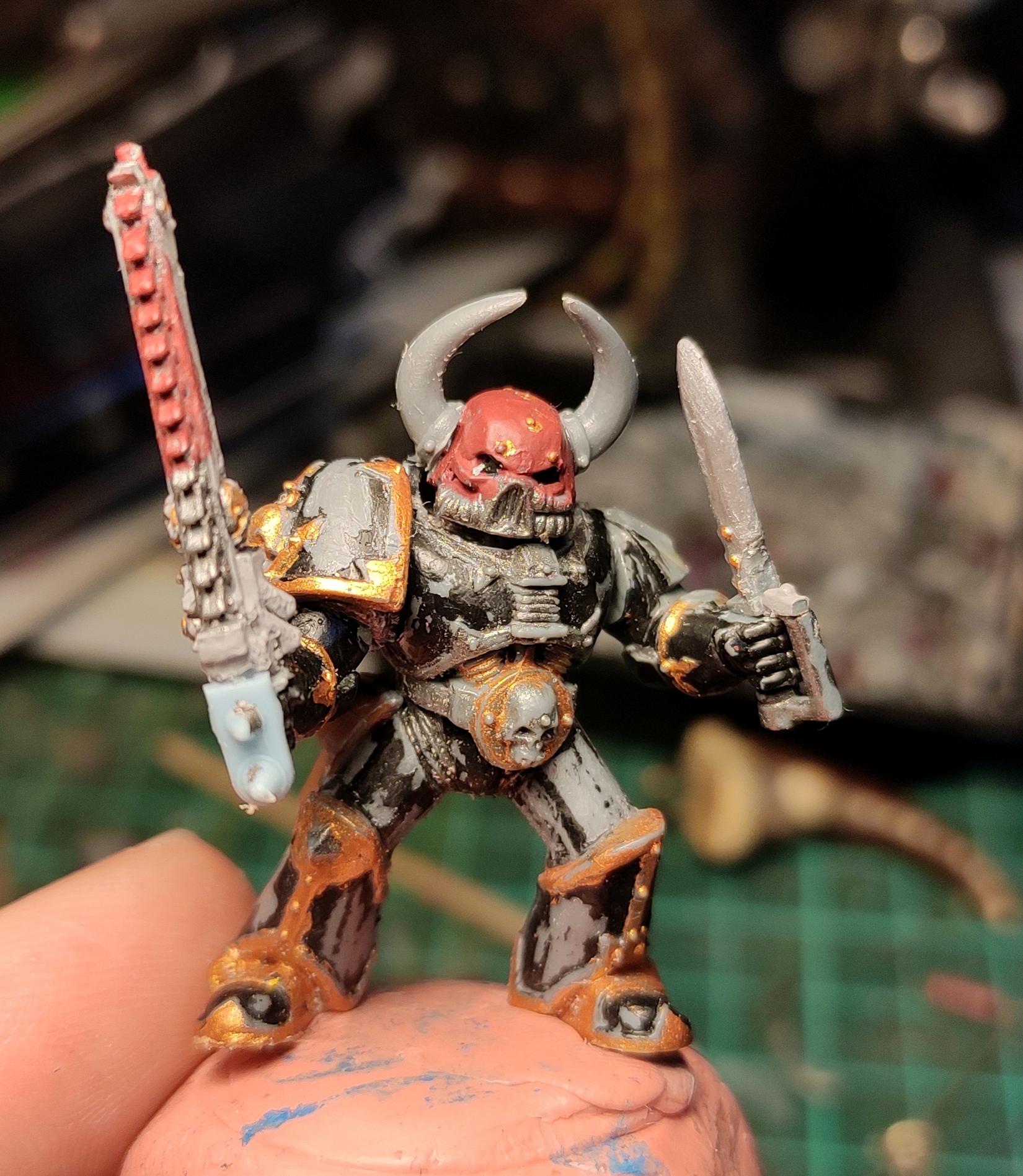 Chain Sword, Chaos, Chaos Space Marines, Conversion, Duelist, Heresy, Heretic Astartes, Infantry, Kitbash, Rebuild, Traitor Legions, Warhammer 40,000, Work In Progress
