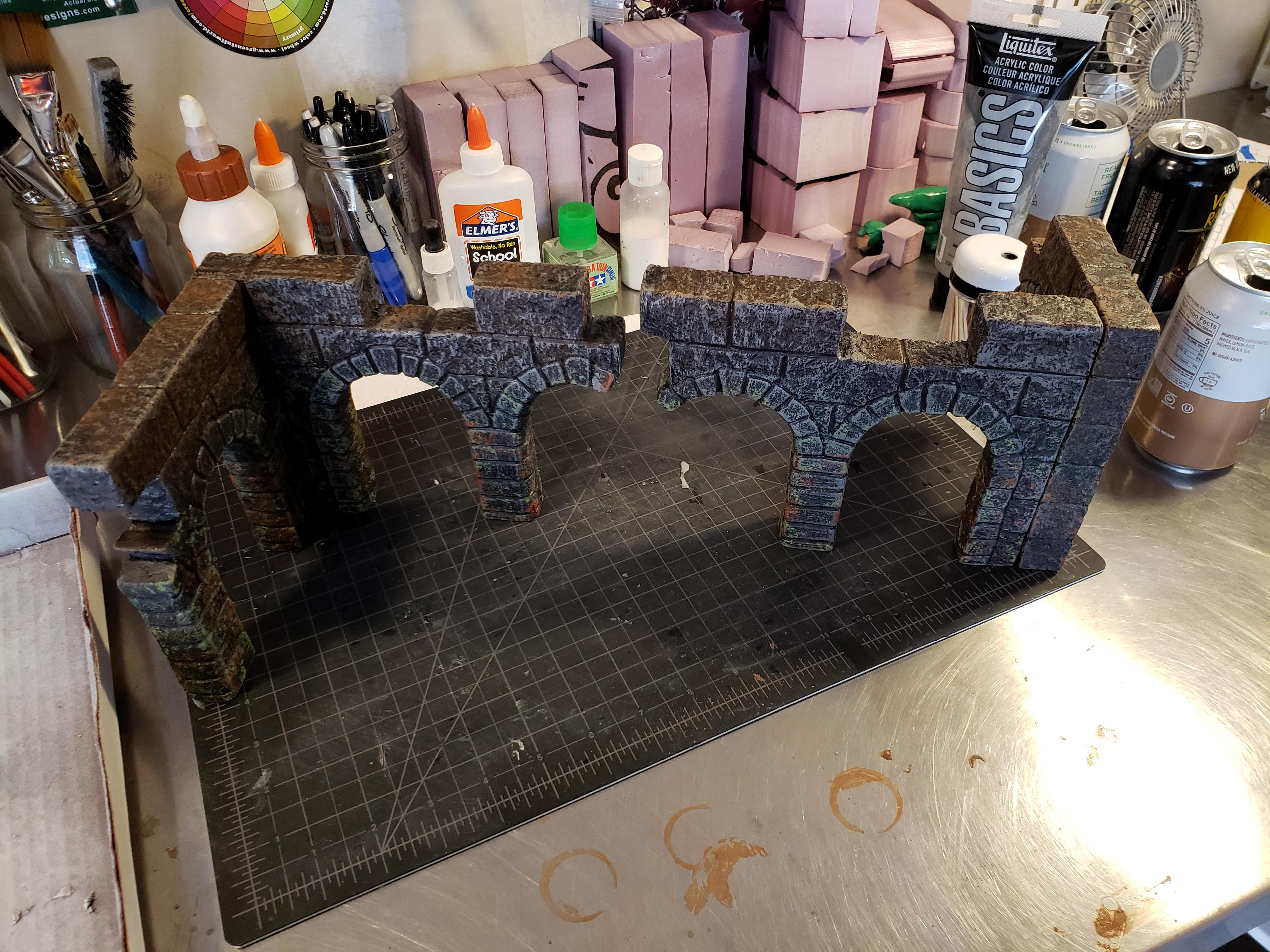 Round two of my latest terrain &quot;Ls&quot;, with my first attempt and lichen and weathering