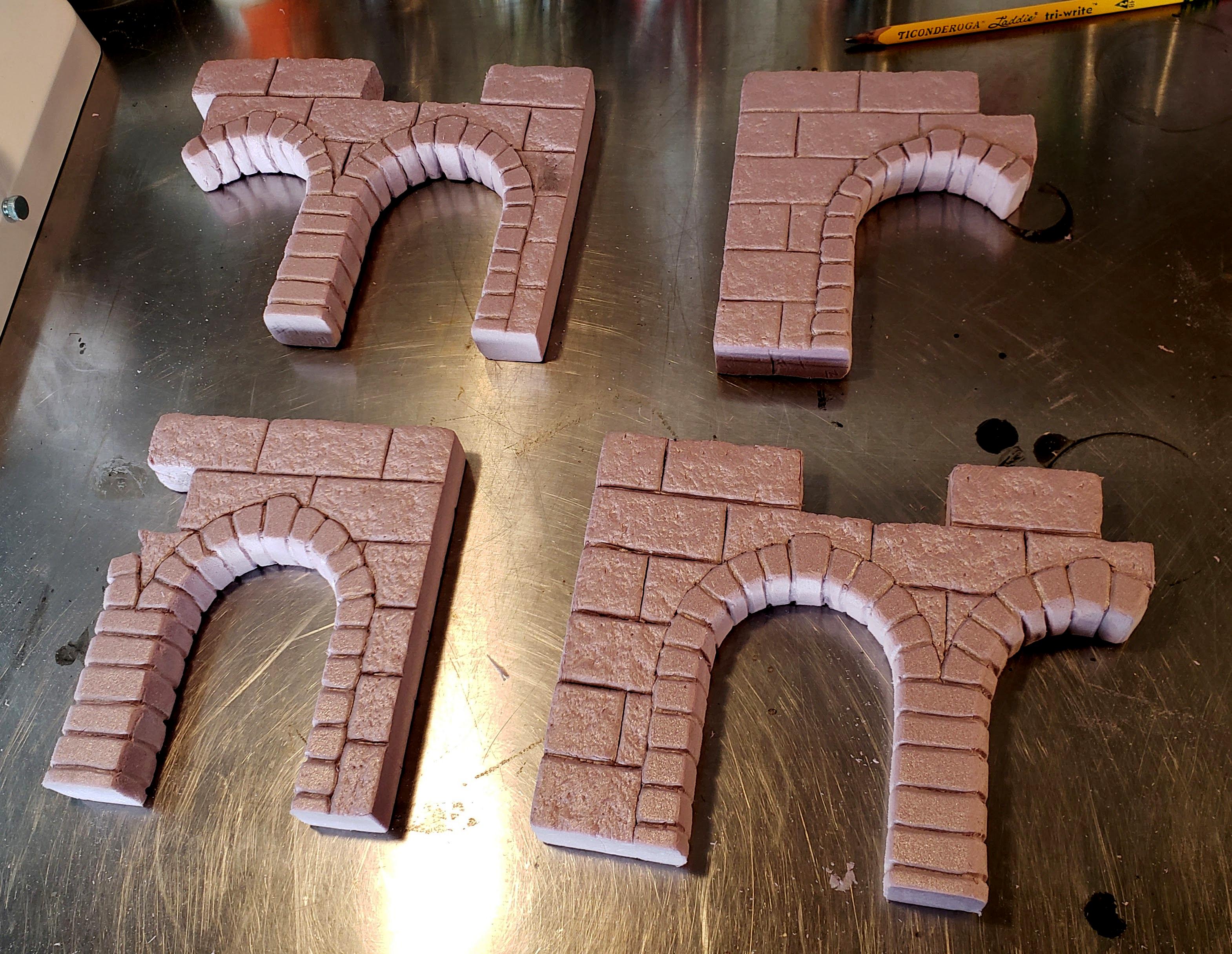 Second round of foam walls laid out for paint