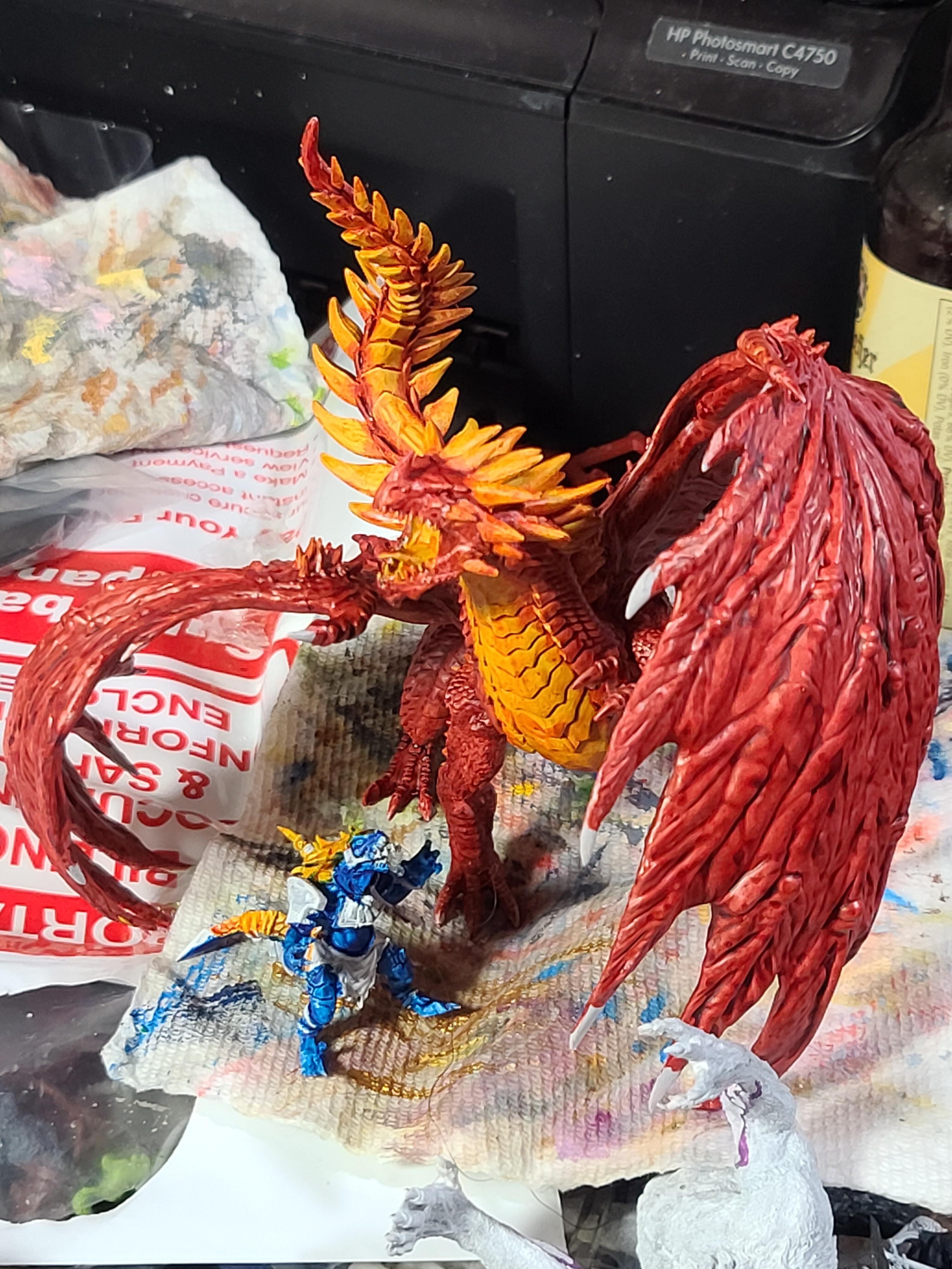 Blood Bowl, Deep Cuts Studios, Dragon, Dungeons And Dragons, Games Workshop, Lizardmen, Red Dragon, Saurus, Speedpaints