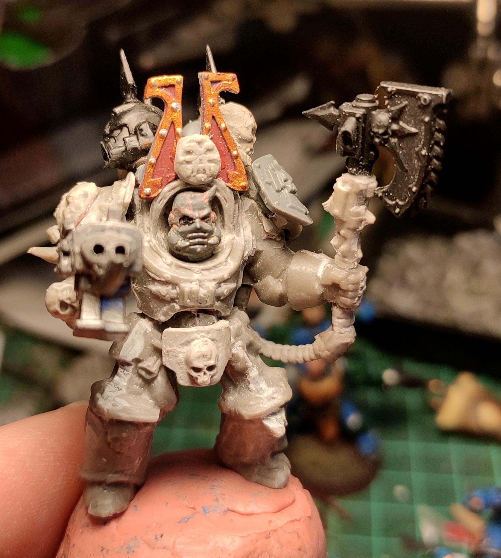 Berserk, Berserkers, Berzerk, Berzerker, Blood For The Blood God, Casting, Chain Axe, Chaos, Chaos Space Marines, Conversion, Heresy, Heretic Astartes, Infantry, Khorne, Kitbash, Putty, Skulls For Skull Throne, Storm Bolter, Terminator Armor, Traitor Legions, Trophy, Warhammer 40,000, Work In Progress, World Eaters