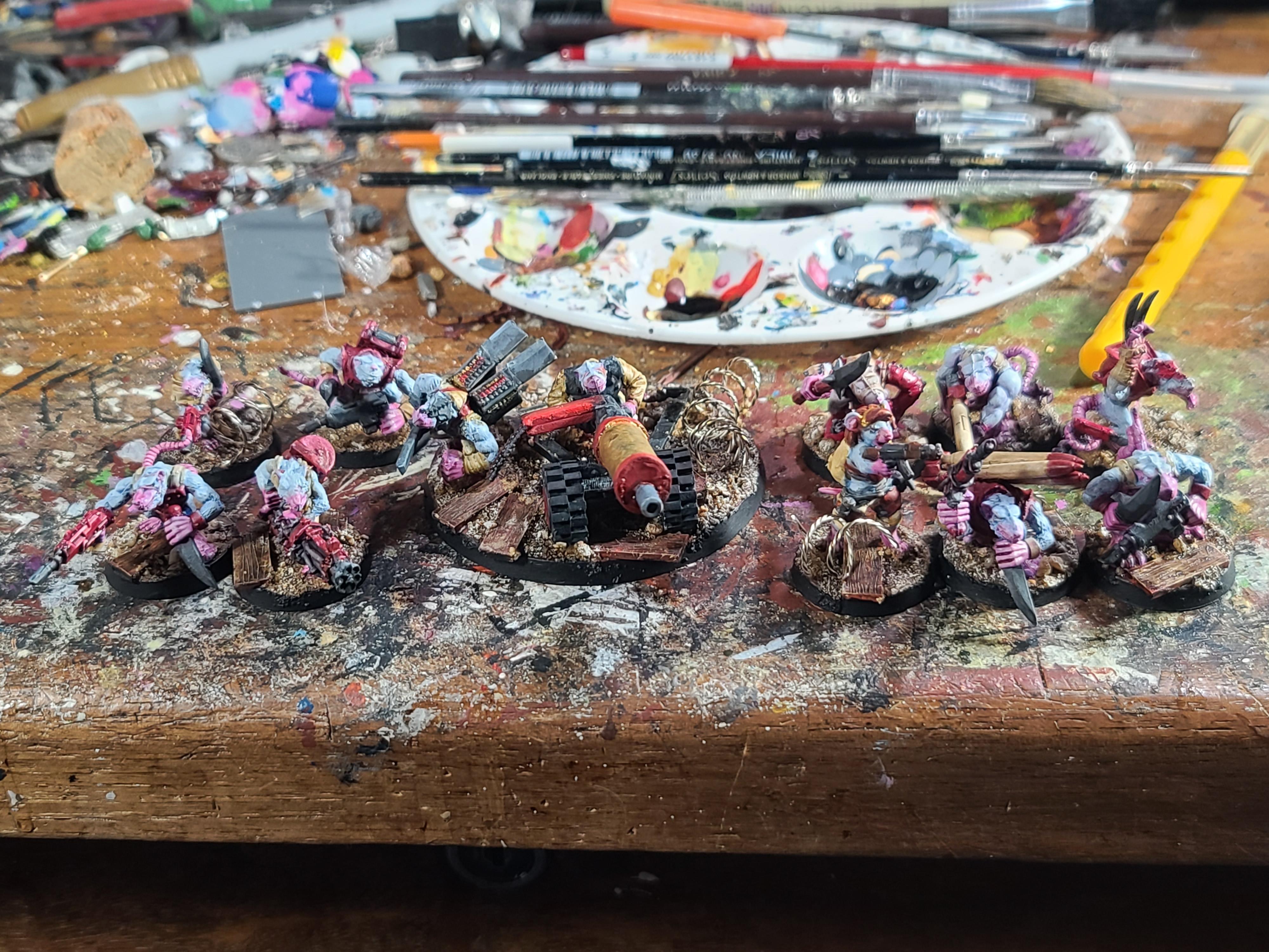 Citadel Miniatures, Games Workshop, Imperial Guard, Infantry Squad, Rat, Ratlings With Gatlings