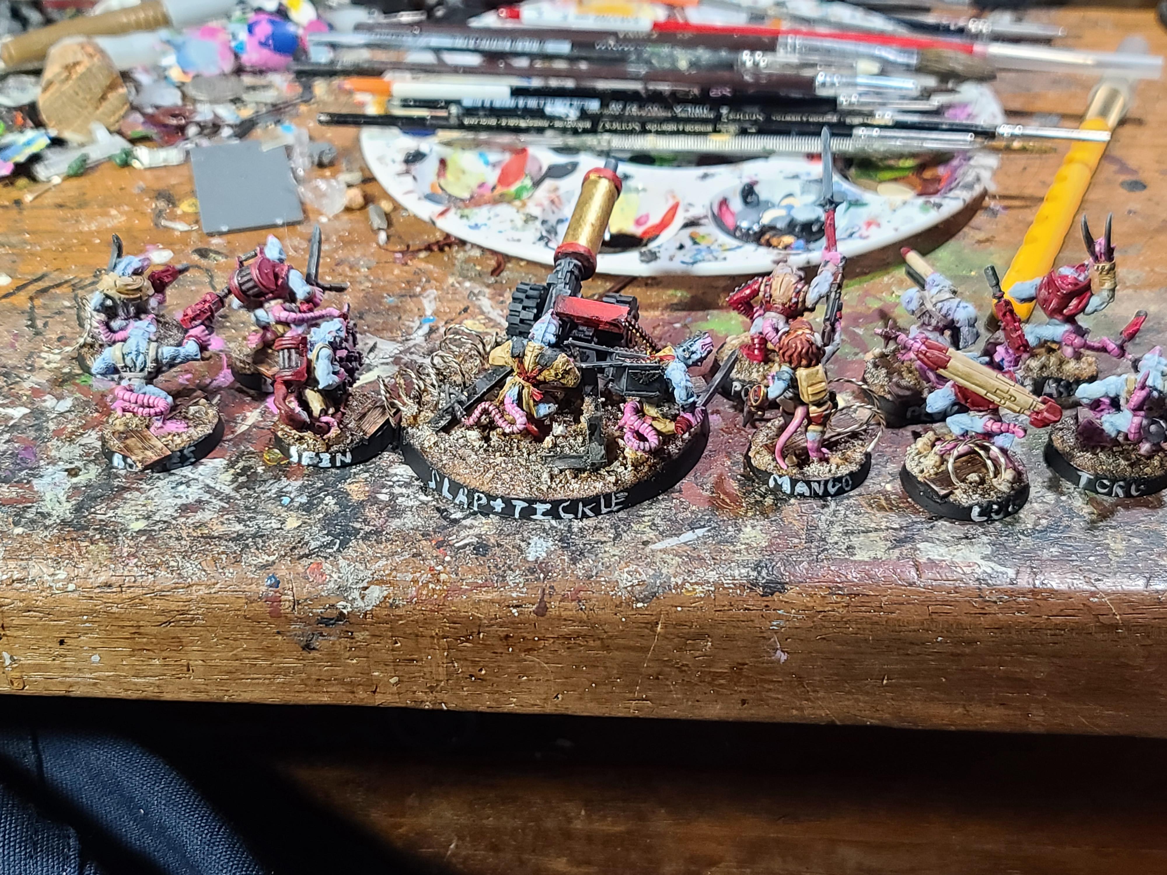 Citadel Miniatures, Games Workshop, Imperial Guard, Infantry Squad, Rat, Ratlings With Gatlings