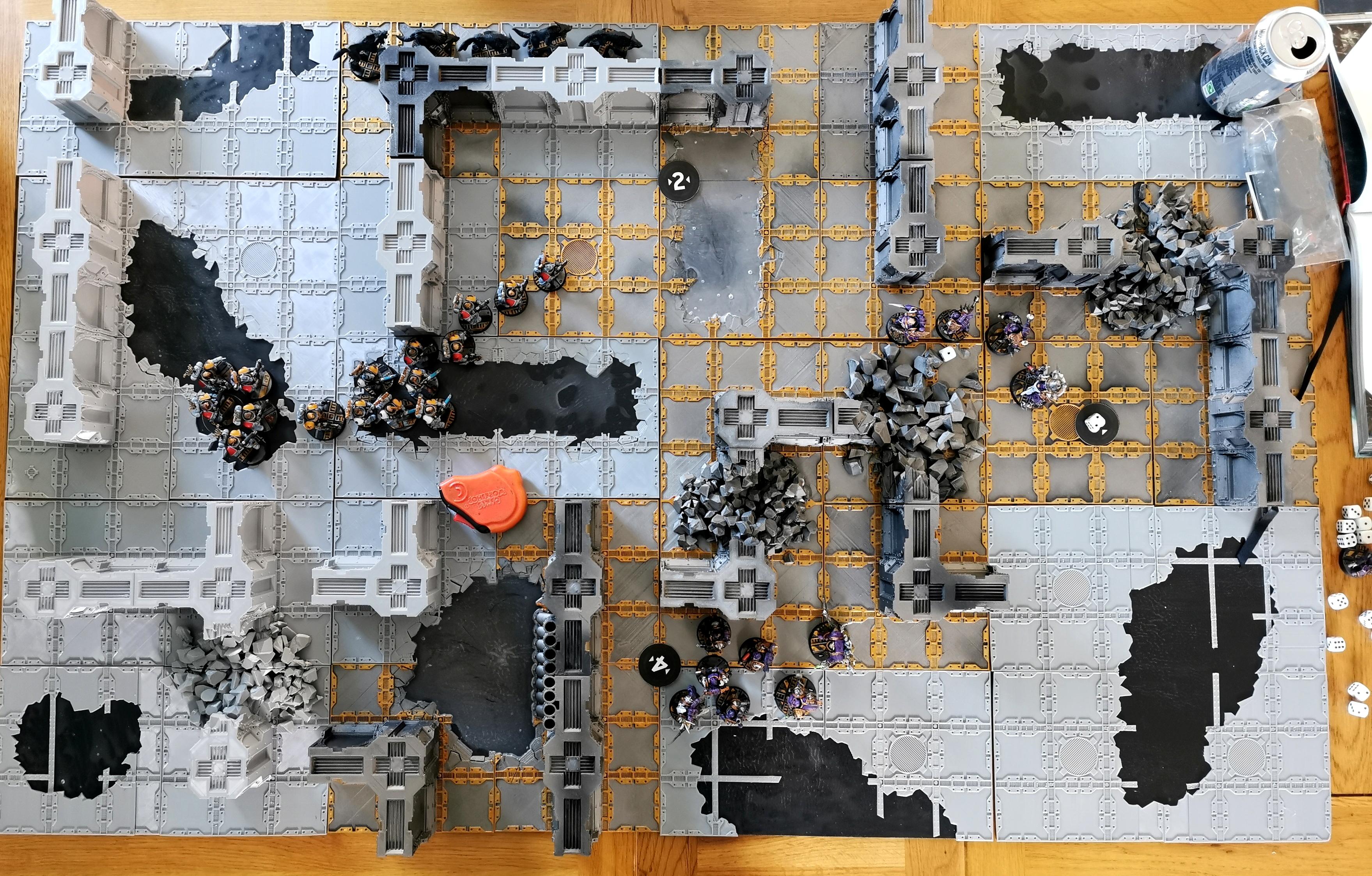 Space Wolves Vs Death Guard turn 1