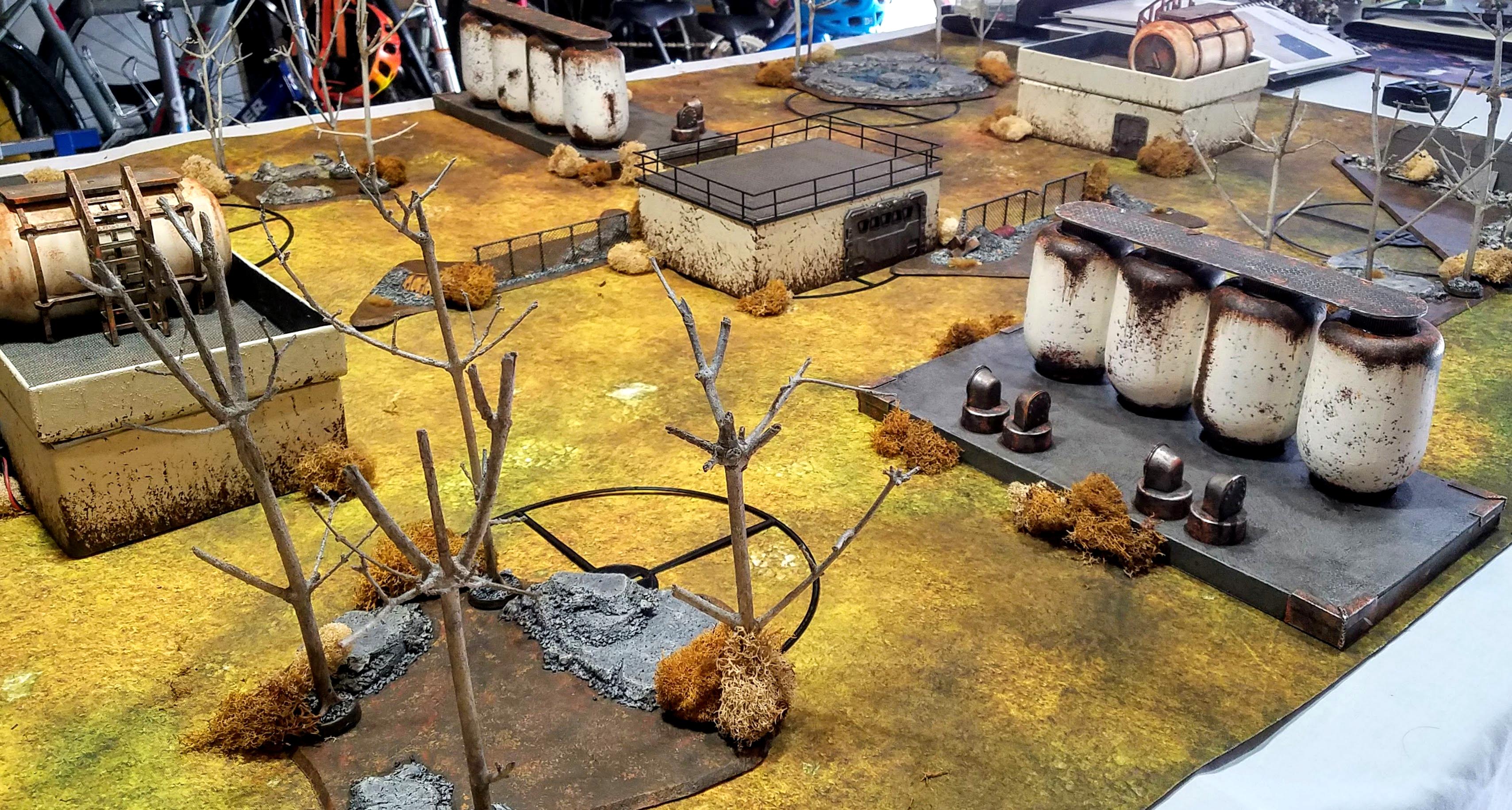 Home table, set for a game