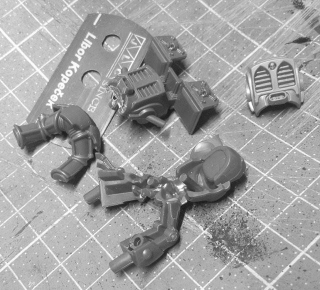 Original torso back piece, cut in half