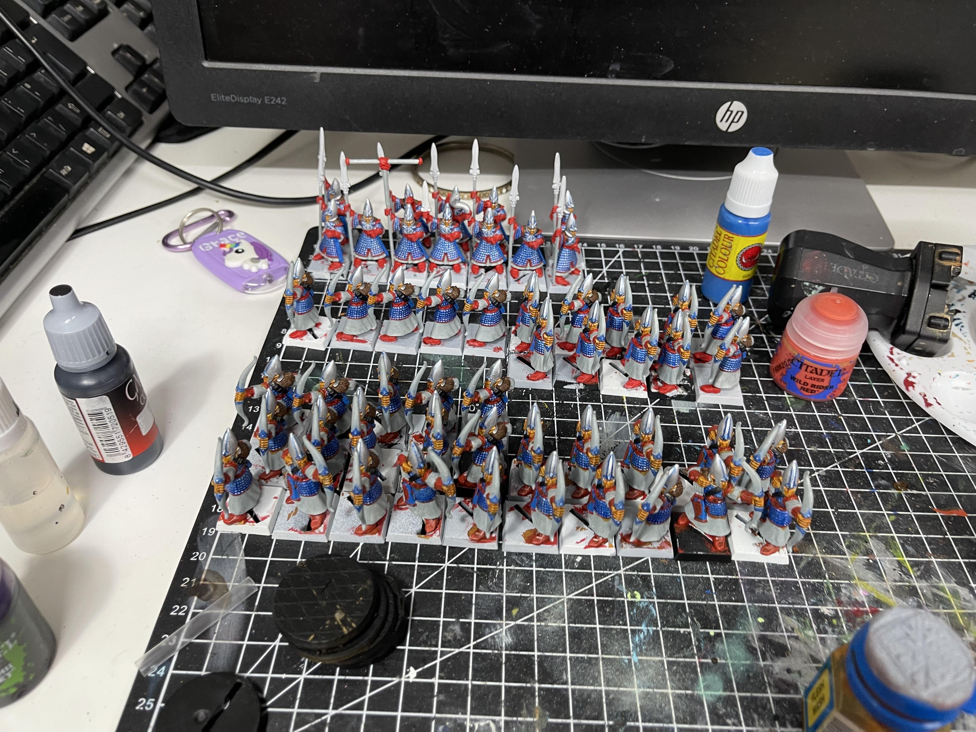 4th Edition, 5th Edition, Archers, High Elves, Spearmen, Warhammer Fantasy, Work In Progress