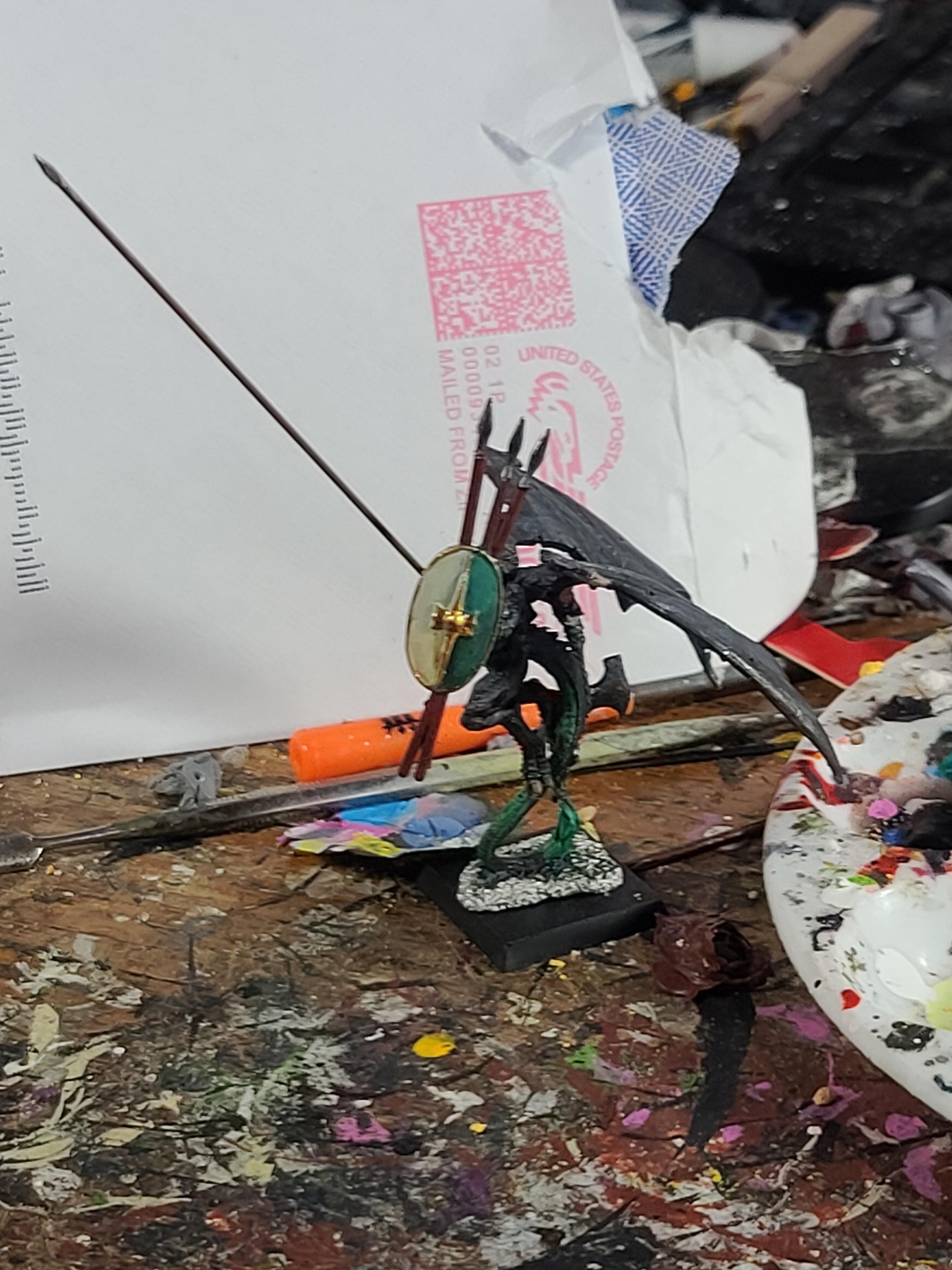4 Arms, Crymorian, Dragon Man, Kitbash, Metal, Pike, Reaper Miniatures, Warriors, Weapon Swap, Wire Spear