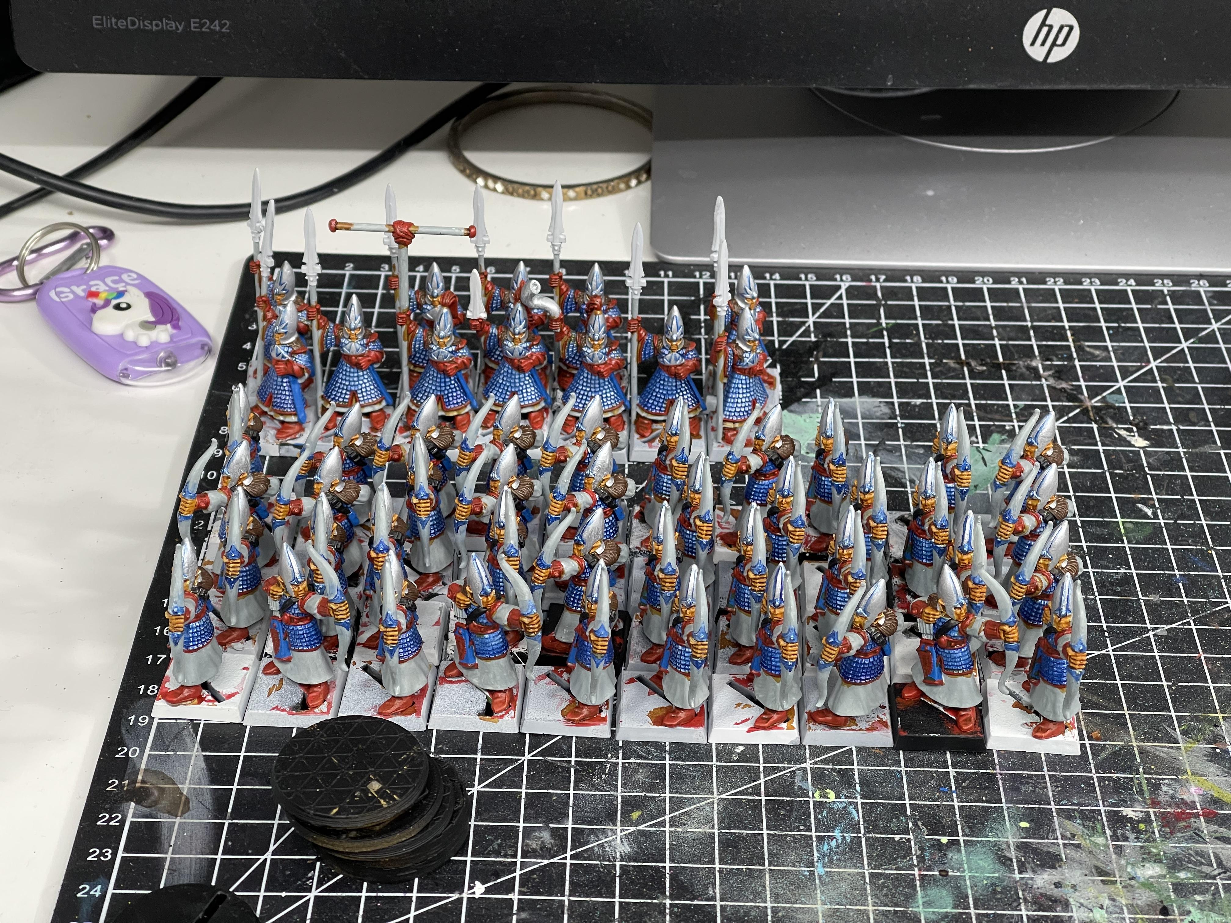 4th Edition, 5th Edition, Archers, High Elves, Spearmen, Warhammer Fantasy, Work In Progress
