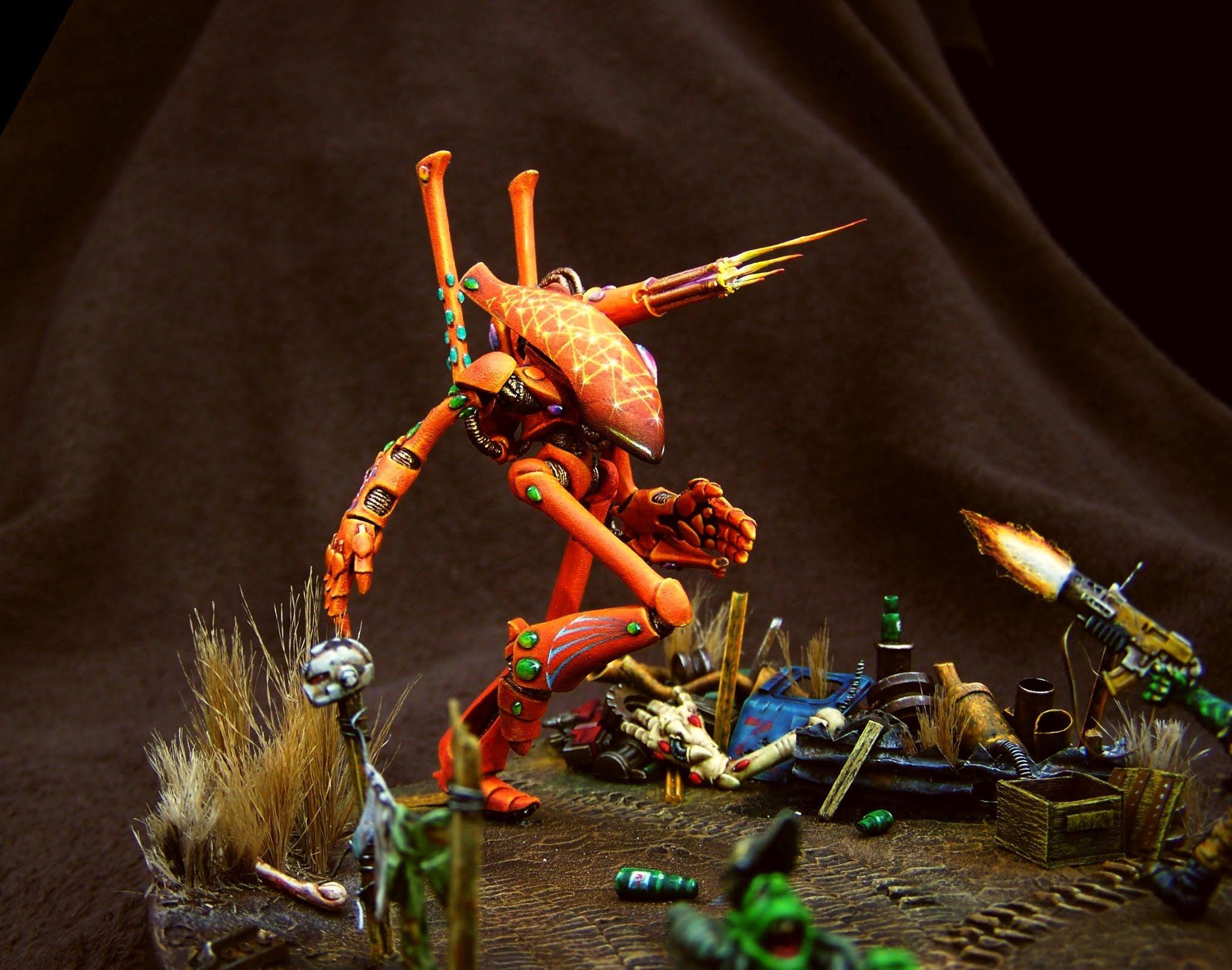 Diorama, Eldar, Orks, Renault 5 Turbo Rallye, W40k, Wraithknight