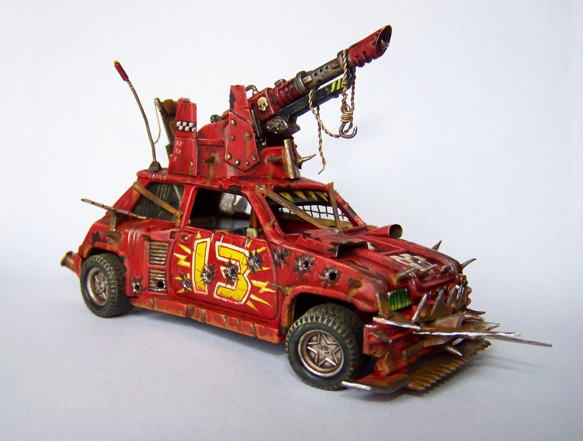 Diorama, Eldar, Orks, Renault 5 Turbo Rallye, W40k, Wraithknight