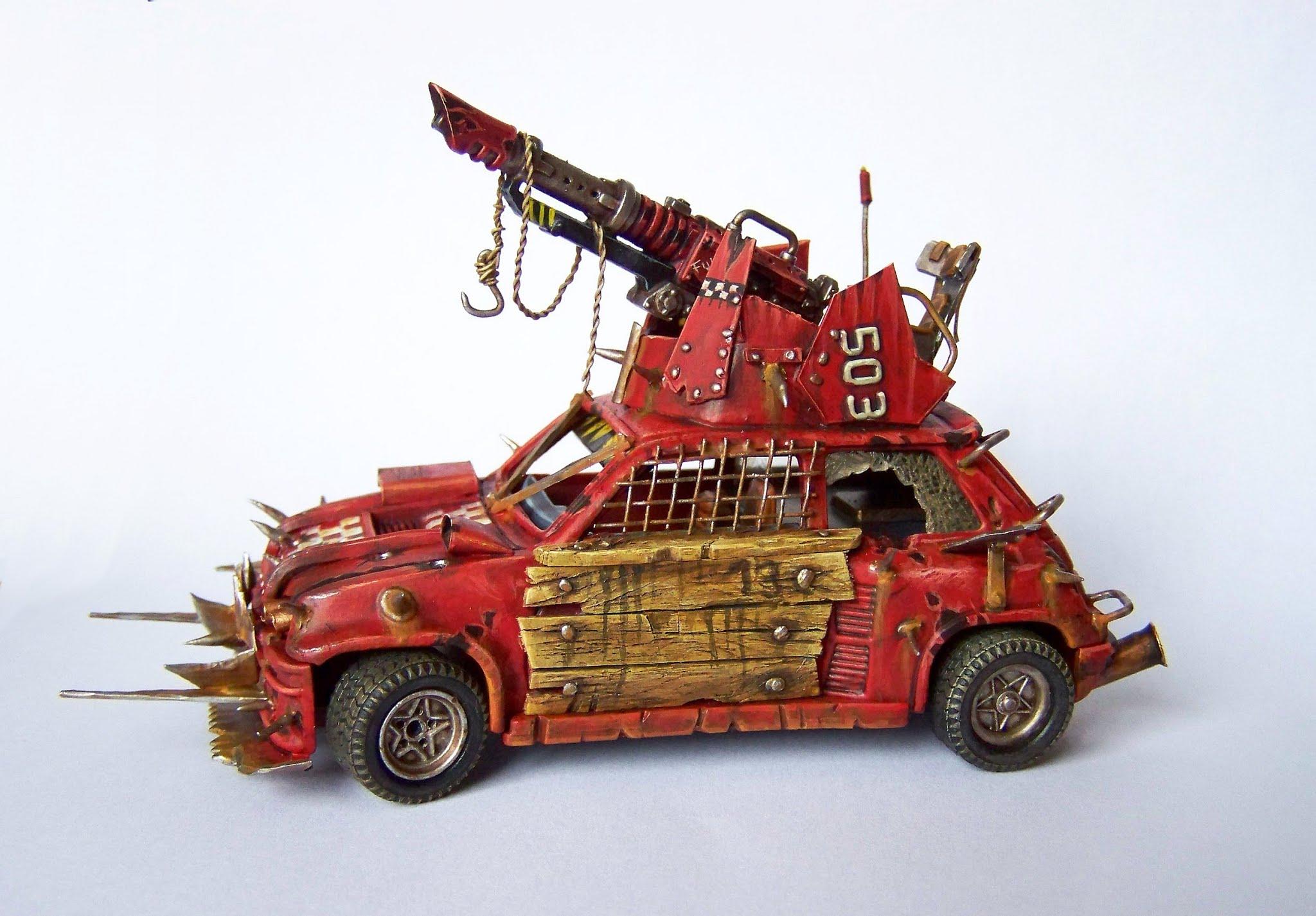 Diorama, Eldar, Orks, Renault 5 Turbo Rallye, W40k, Wraithknight