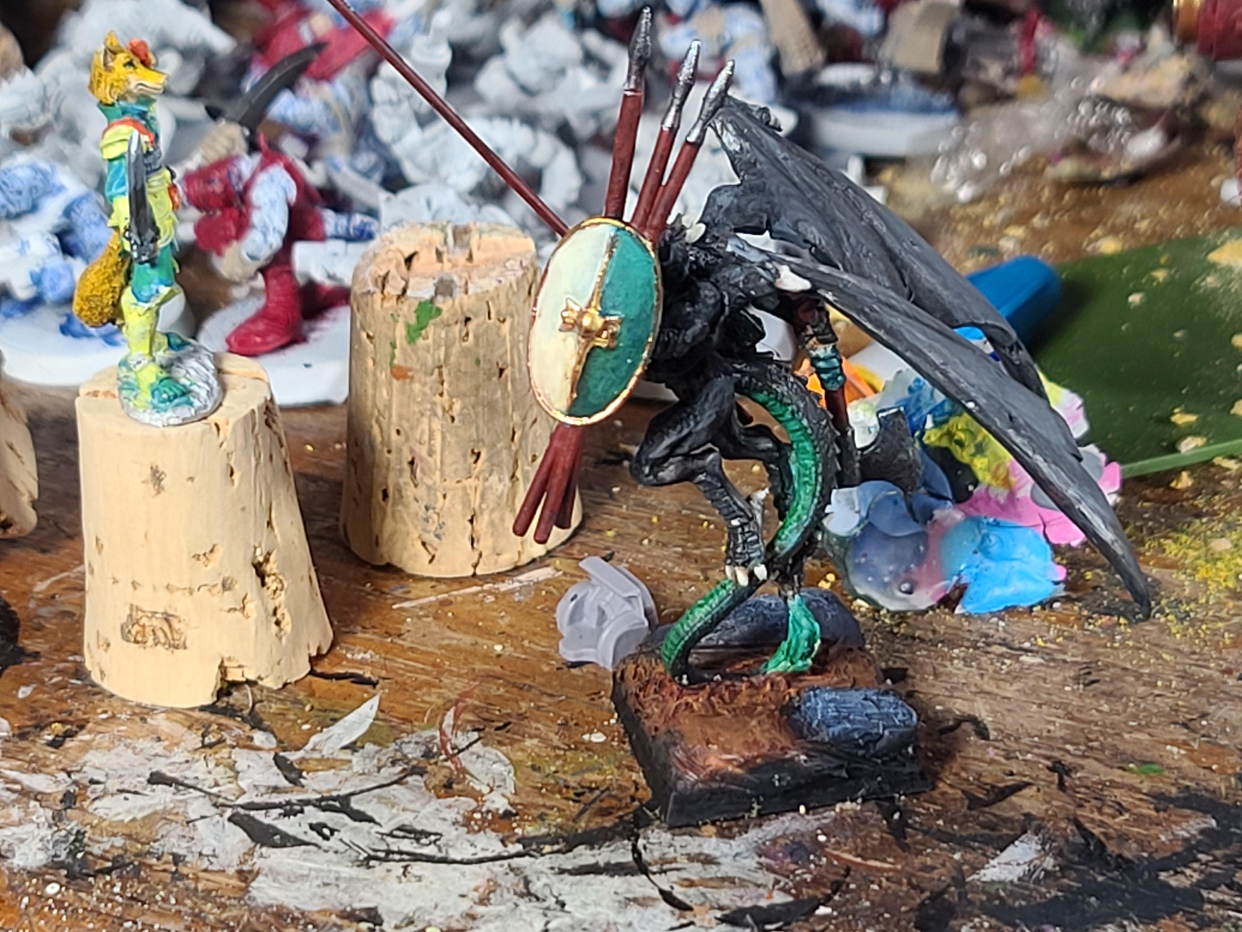 4 Arms, Adventurers, Crymorian, Dragon, Dragon Man, Dungeons And Dragons, Kitbash, Metal, Reaper Miniatures, Weapon Swap
