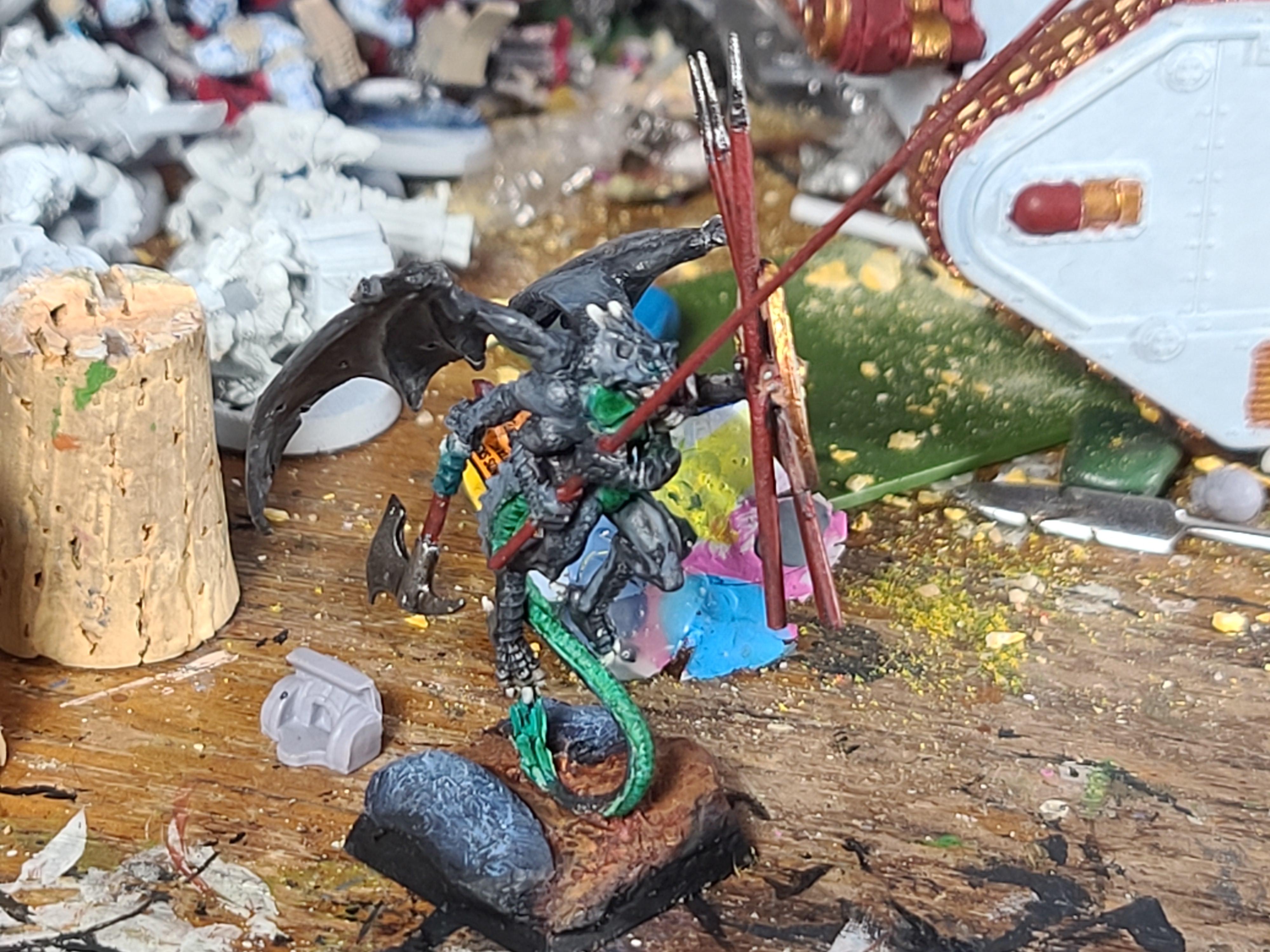 4 Arms, Adventurers, Crymorian, Dragon, Dragon Man, Dungeons And Dragons, Kitbash, Metal, Reaper Miniatures, Weapon Swap
