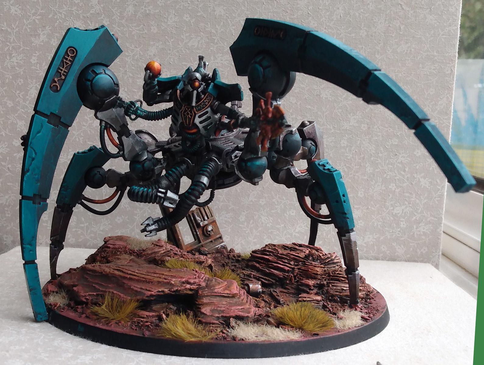 Converted Necron Command Barge, Converted Triarch Stalker, Kitbashed Triarch Stalker, Necron Command Barge, Necron Command Barge Conversion, Necrons, Triarch Stalker Conversion